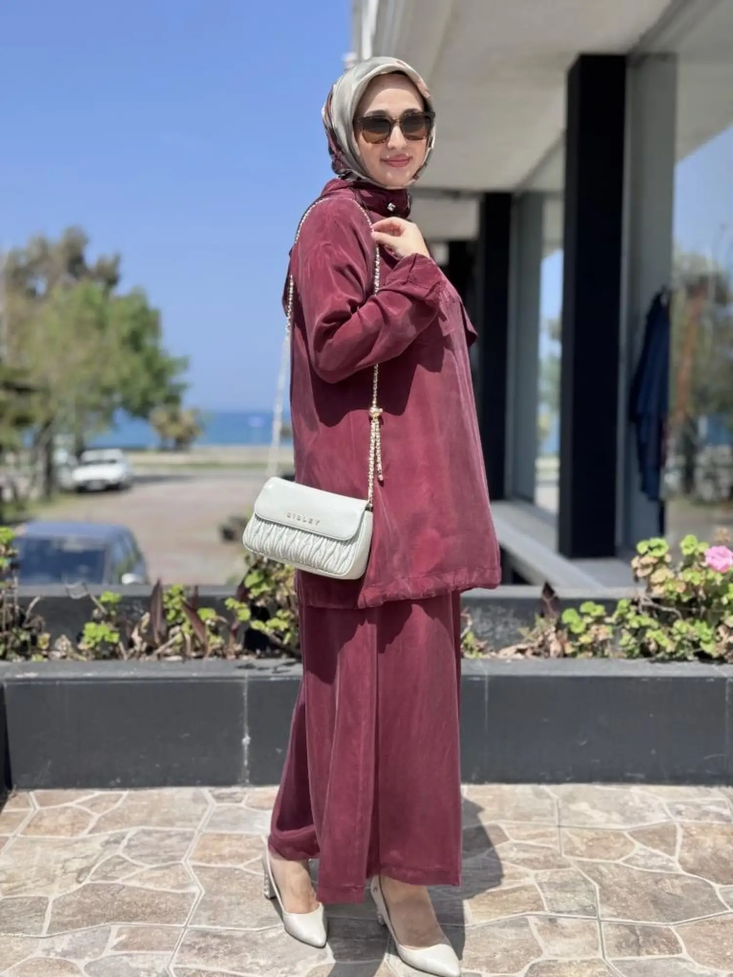 Misswhence Kapüşonlu Cep Detaylı Tunik Pantolon Takım 37007