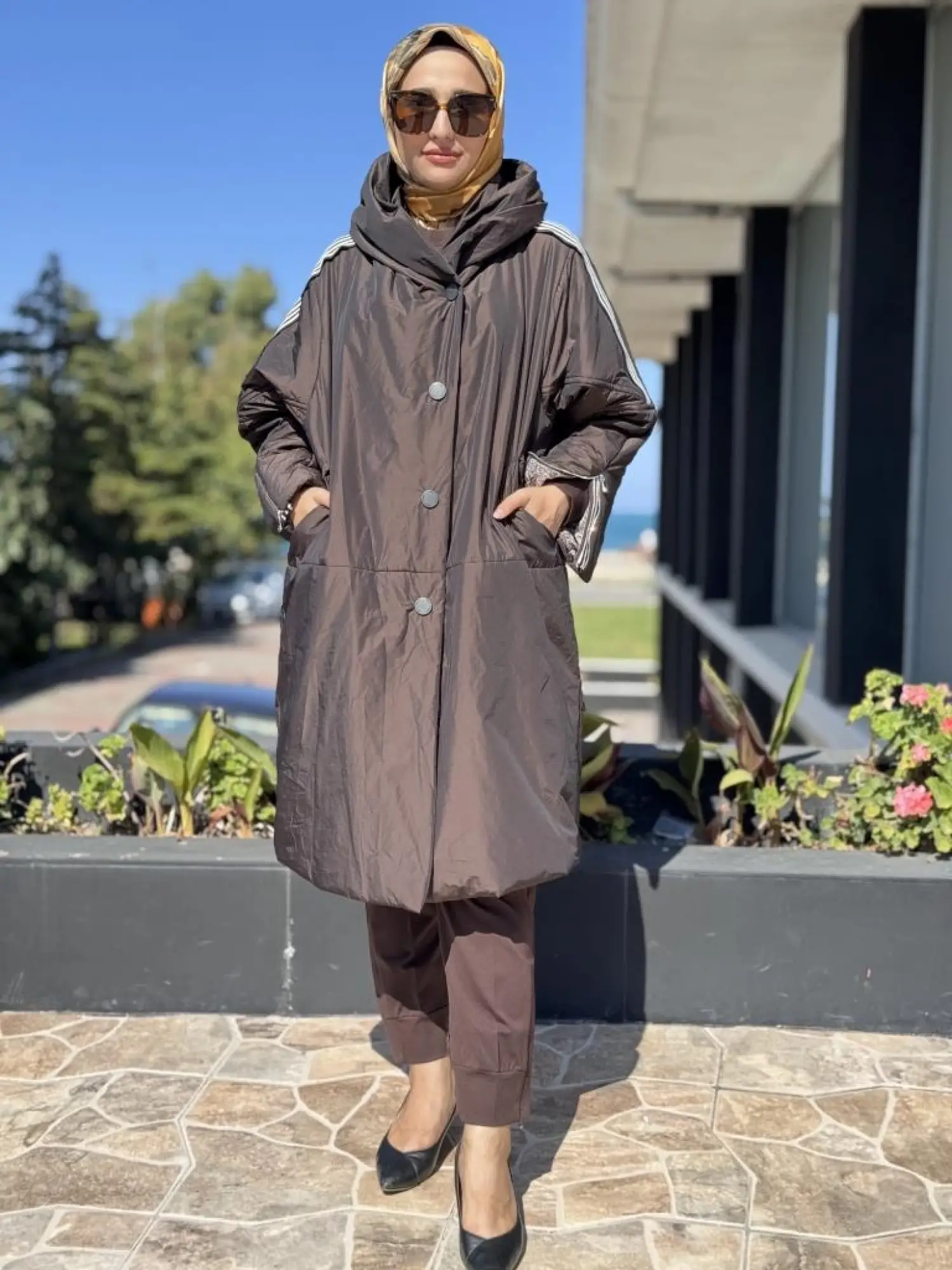 Misswhence Kapüşonlu Çıtçıtlı Şişme Mont 38501