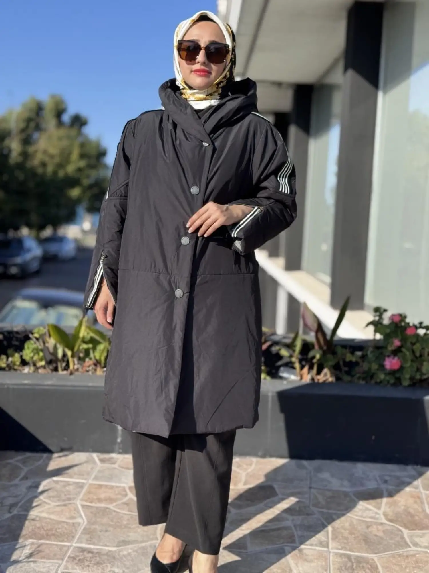 Misswhence Kapüşonlu Çıtçıtlı Şişme Mont 38501