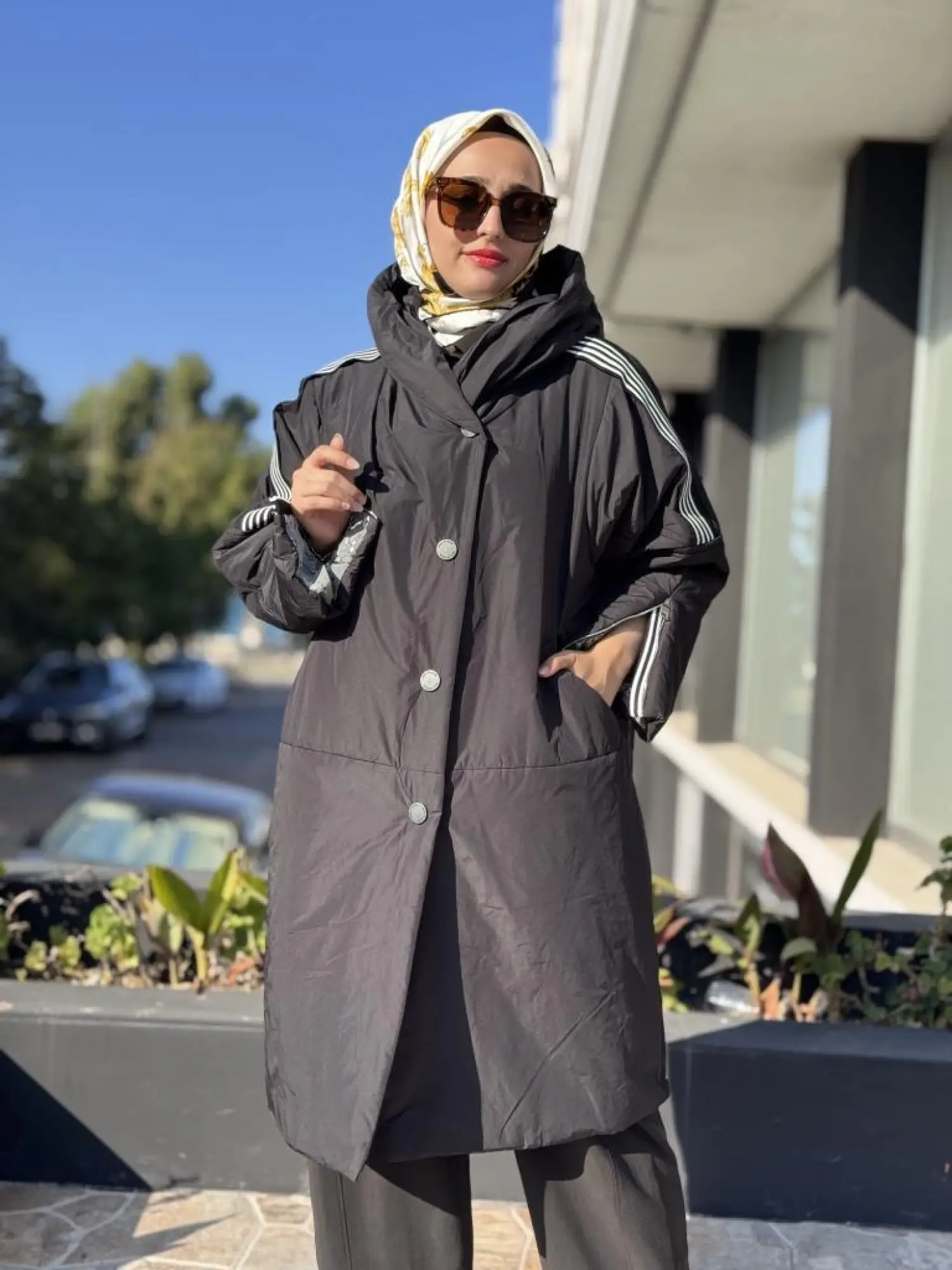 Misswhence Kapüşonlu Çıtçıtlı Şişme Mont 38501