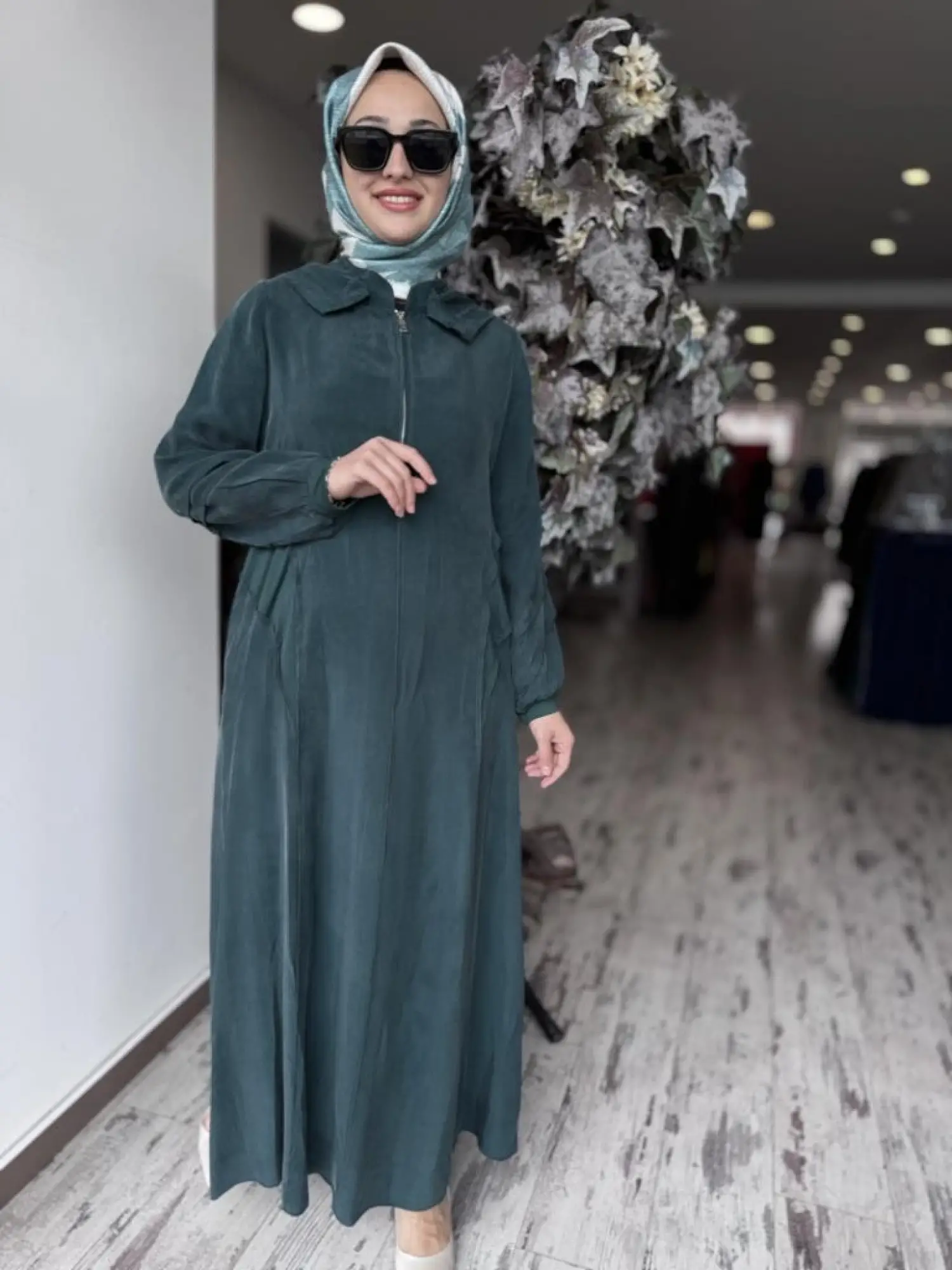 Misswhence Kapüşonlu Cupra İpek Elbise 37811