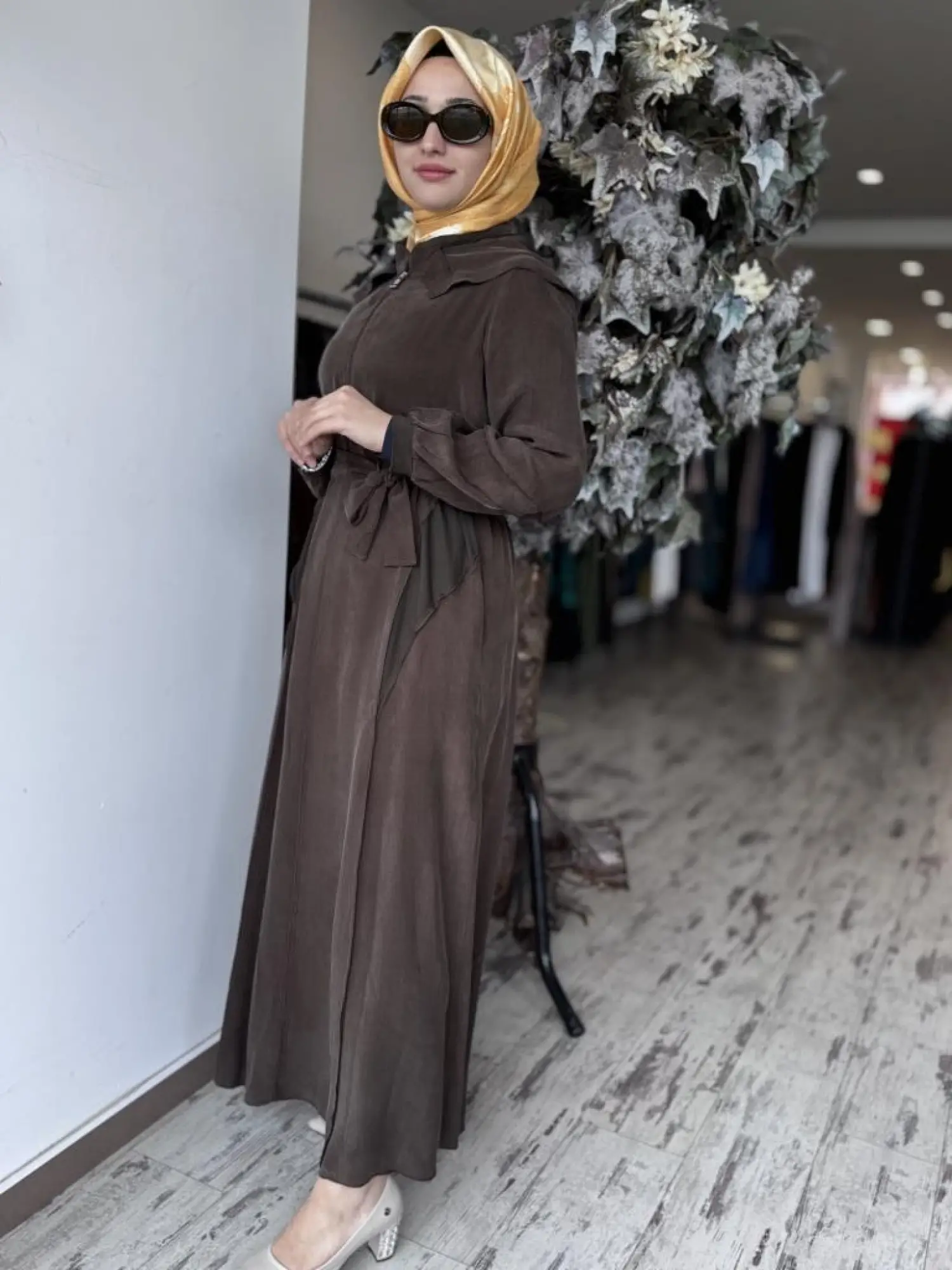 Misswhence Kapüşonlu Cupra İpek Elbise 37811