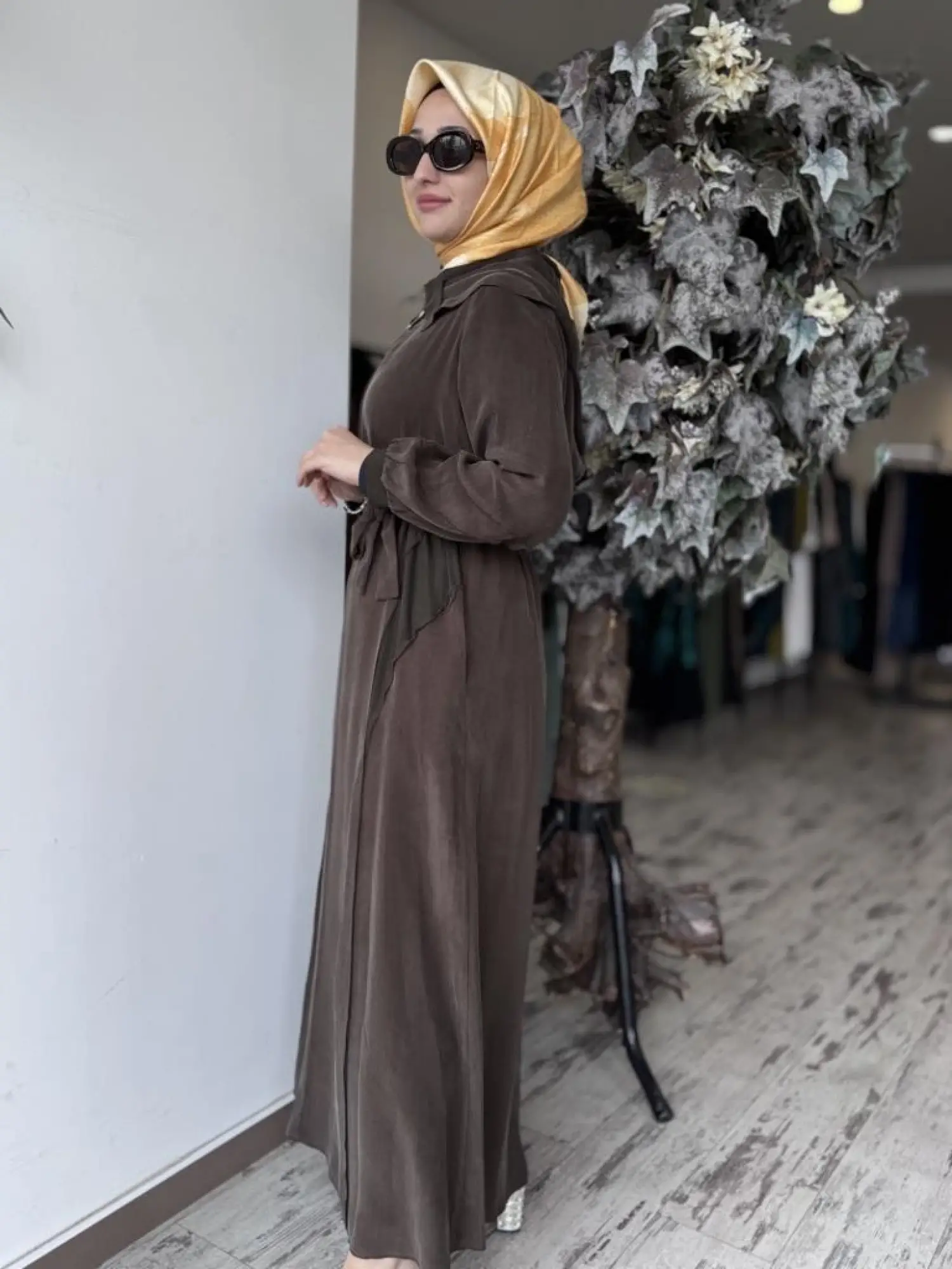 Misswhence Kapüşonlu Cupra İpek Elbise 37811