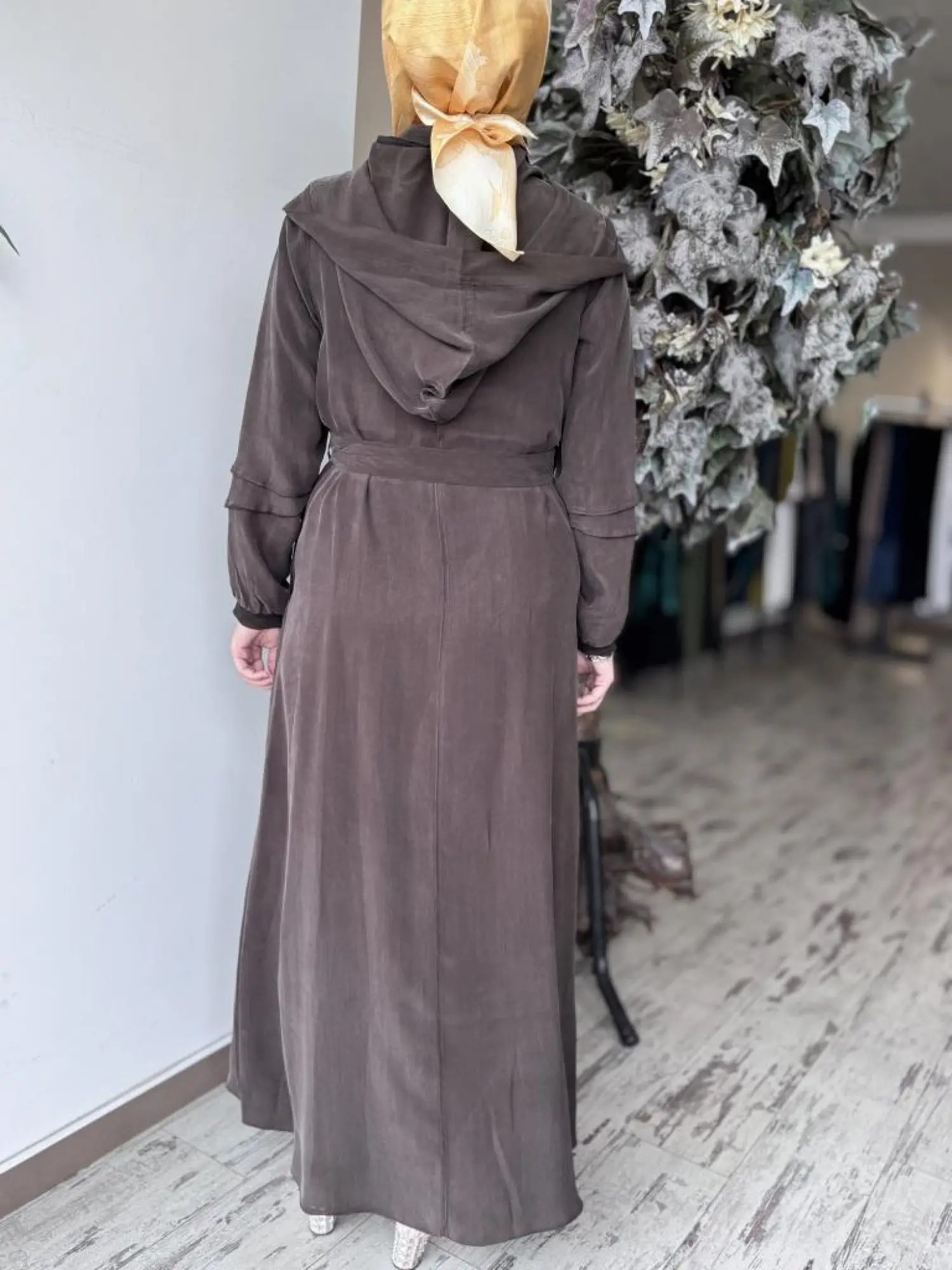 Misswhence Kapüşonlu Cupra İpek Elbise 37811