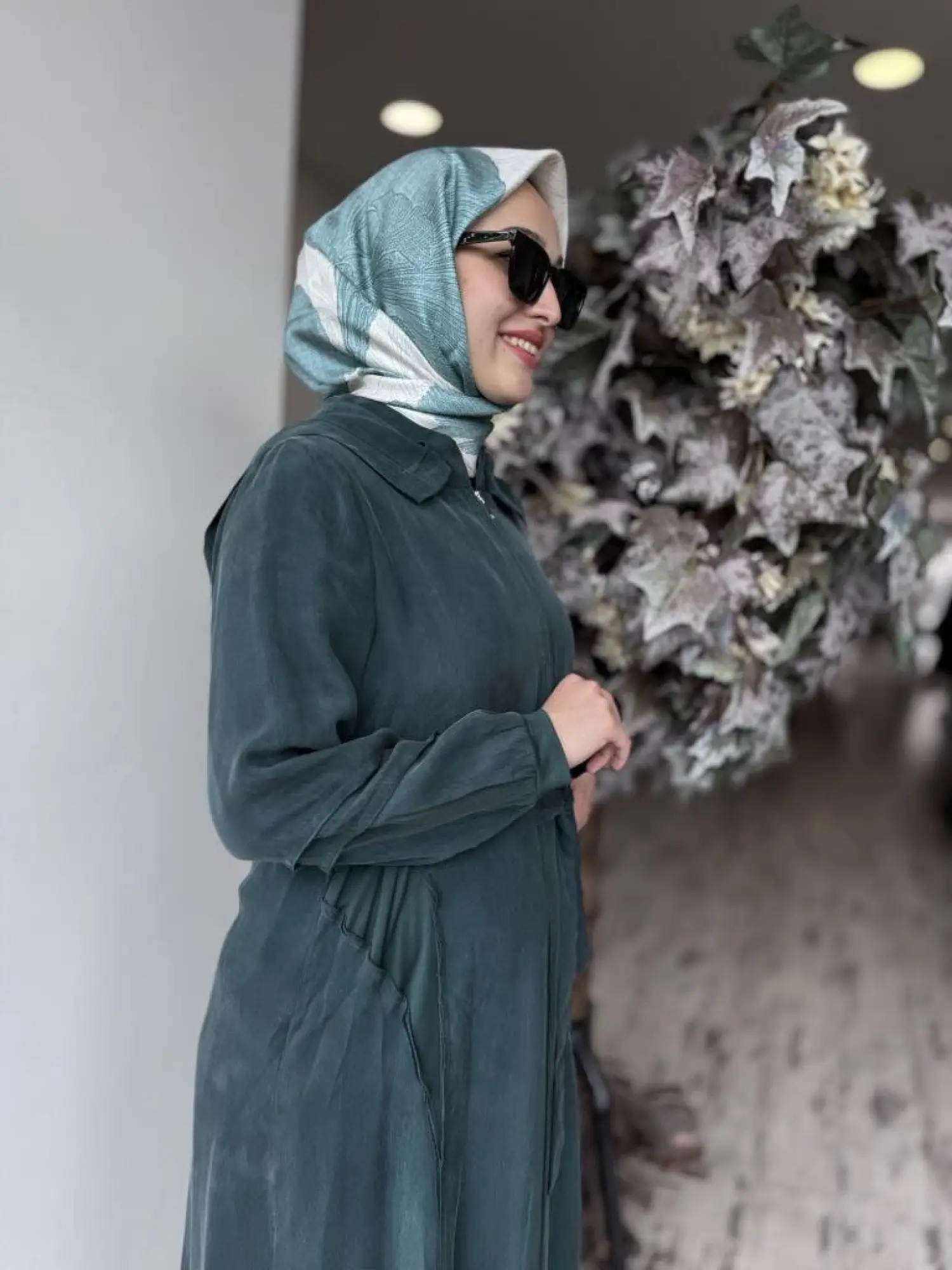 Misswhence Kapüşonlu Cupra İpek Elbise 37811