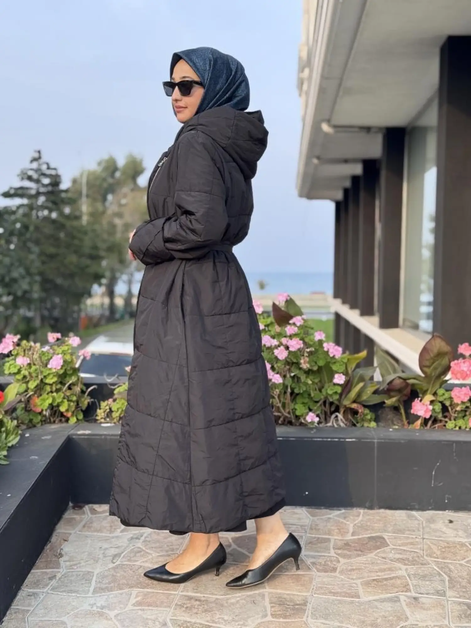 Misswhence Kapüşonlu Fermuarlı Kapitone Pardesü 38513