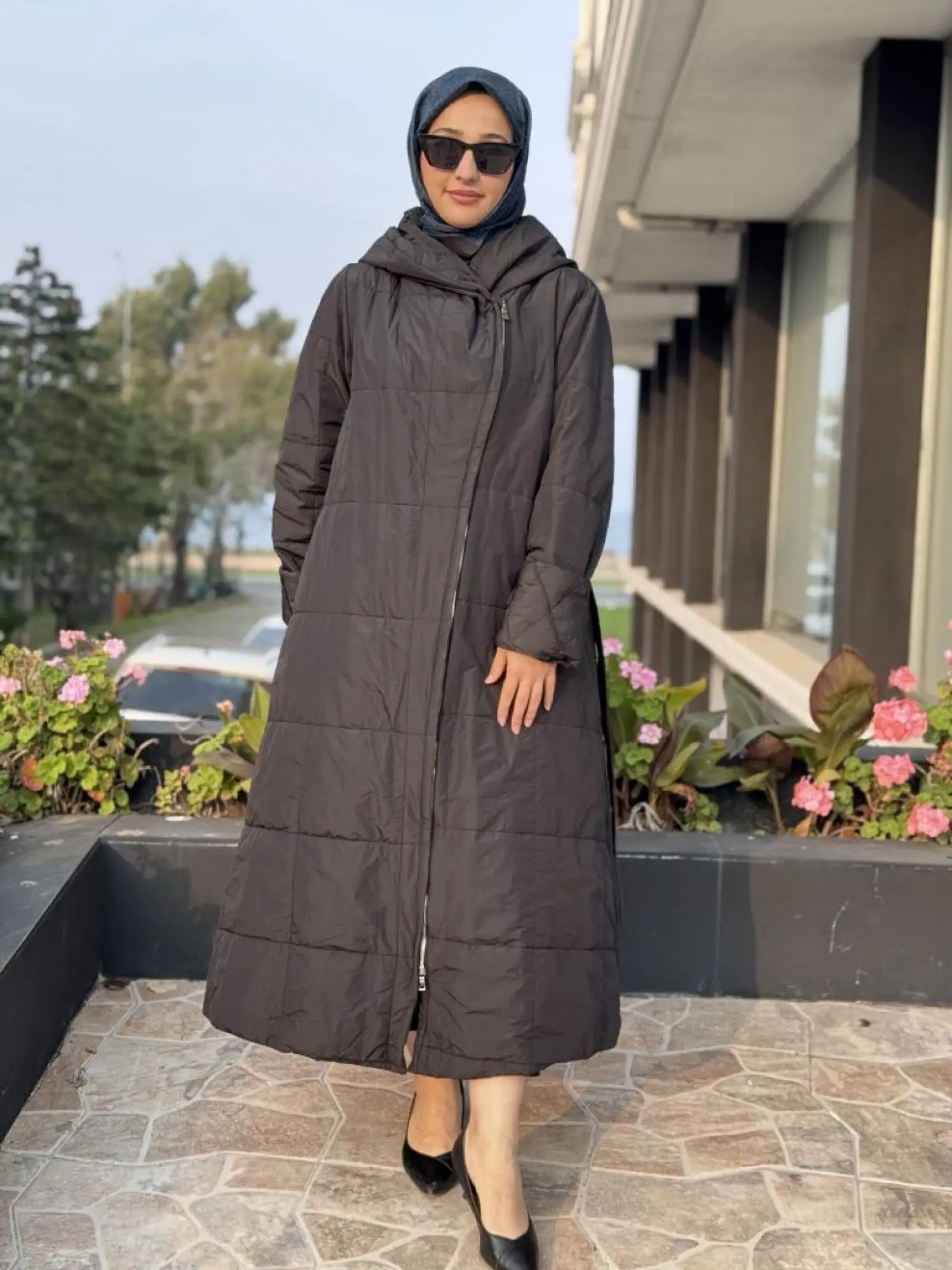 Misswhence Kapüşonlu Fermuarlı Kapitone Pardesü 38513