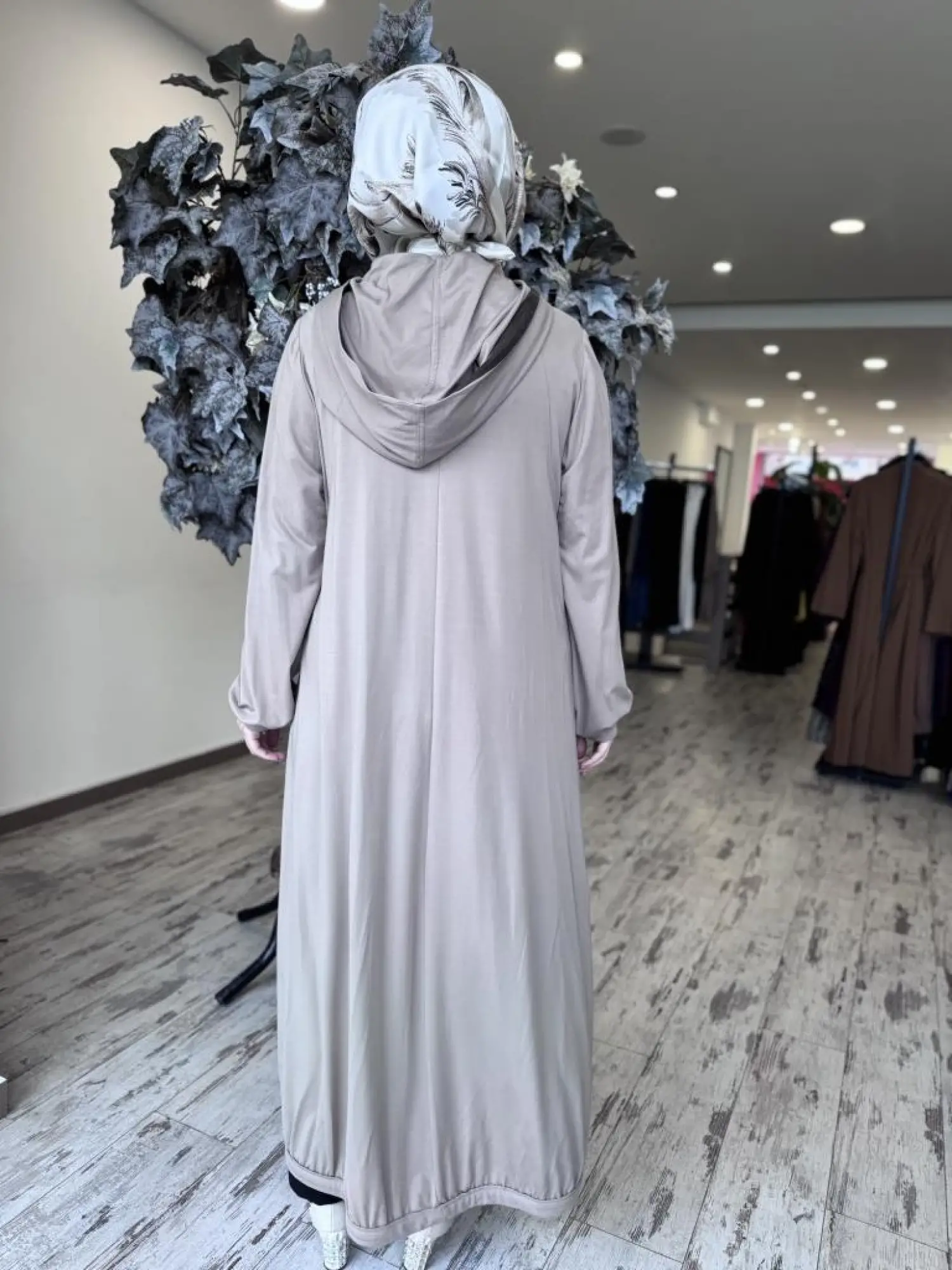 Misswhence Kapüşonlu Fermuarlı Penye Pardesü 37525