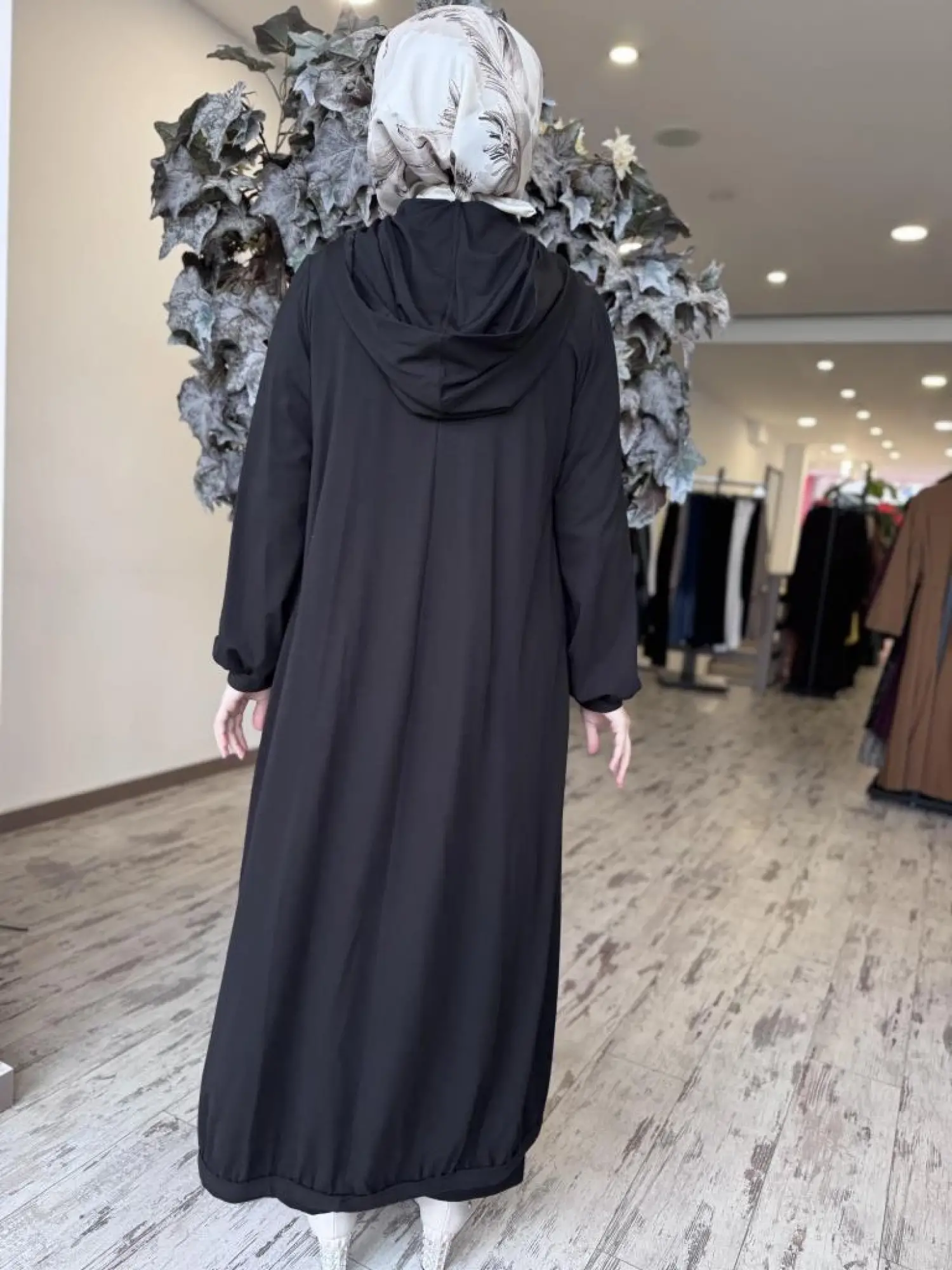 Misswhence Kapüşonlu Fermuarlı Penye Pardesü 37525