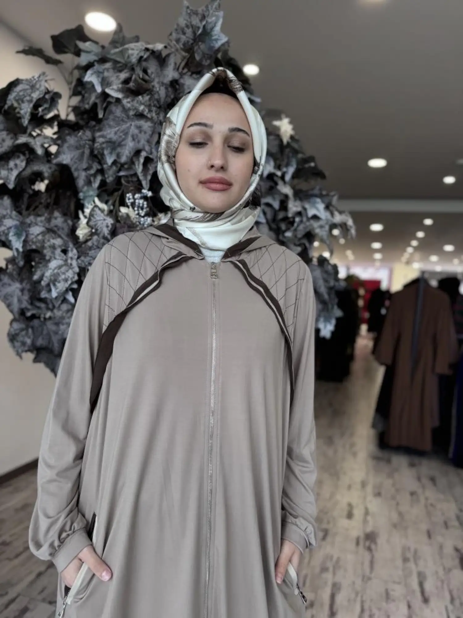 Misswhence Kapüşonlu Fermuarlı Penye Pardesü 37525