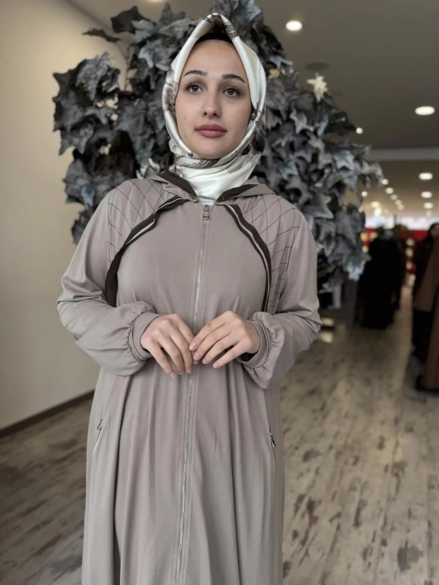 Misswhence Kapüşonlu Fermuarlı Penye Pardesü 37525