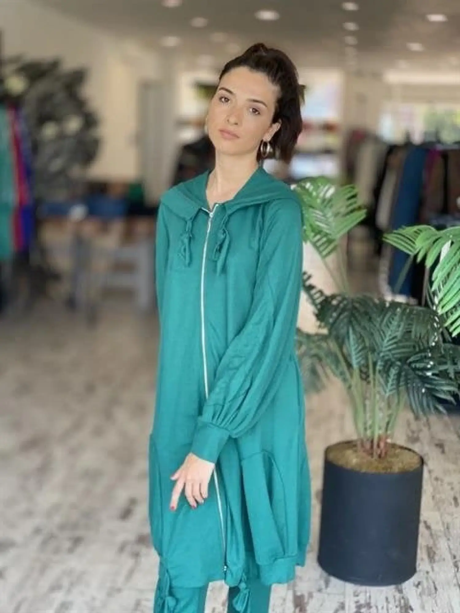 MİSSWHENCE KAPÜŞONLU İNCE ÖRME KAP PANTOLON TAKIM 33407