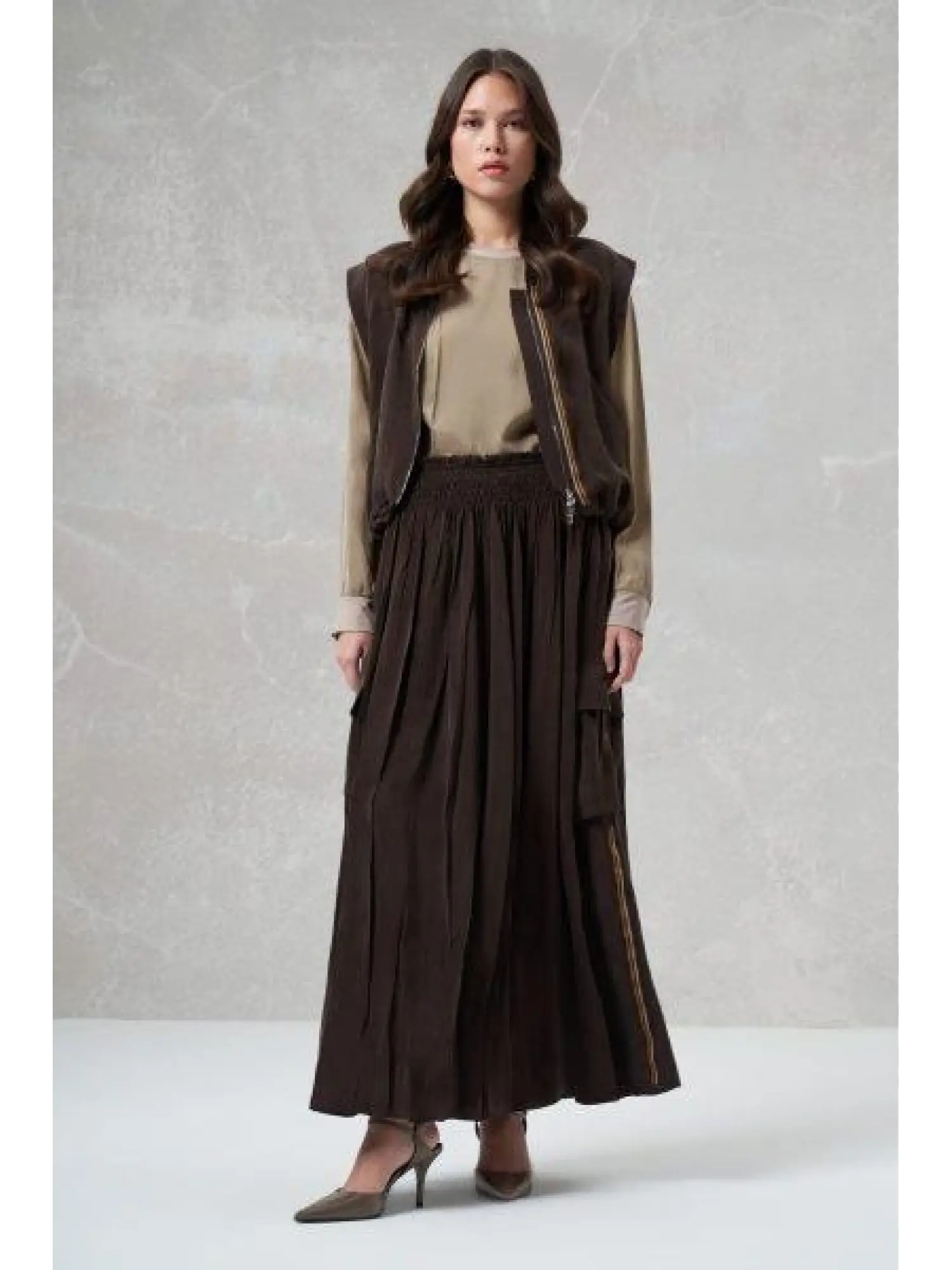 Misswhence Kargo Cepli Cupra İpek Etek 35912