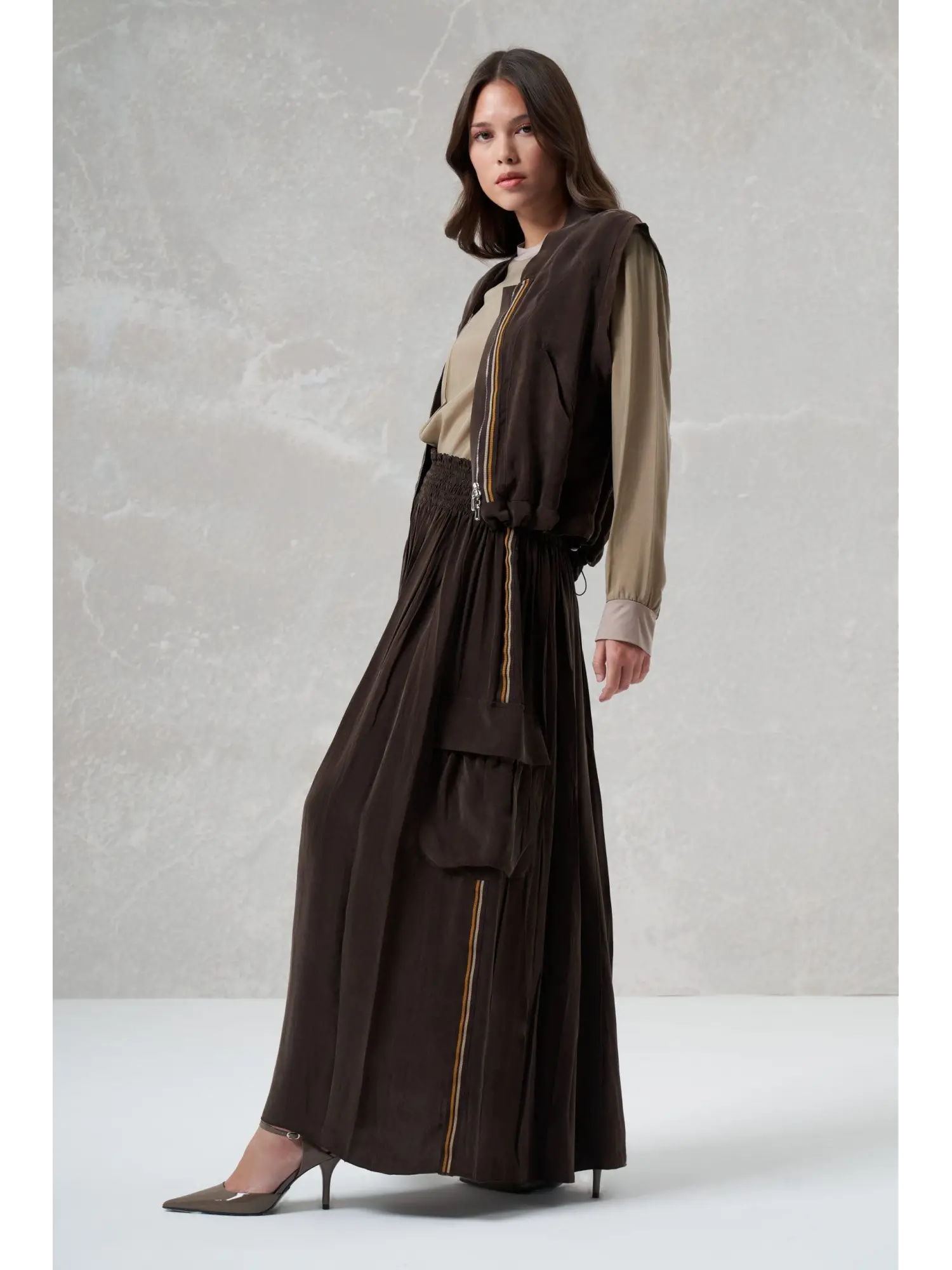 Misswhence Kargo Cepli Cupra İpek Etek 35912