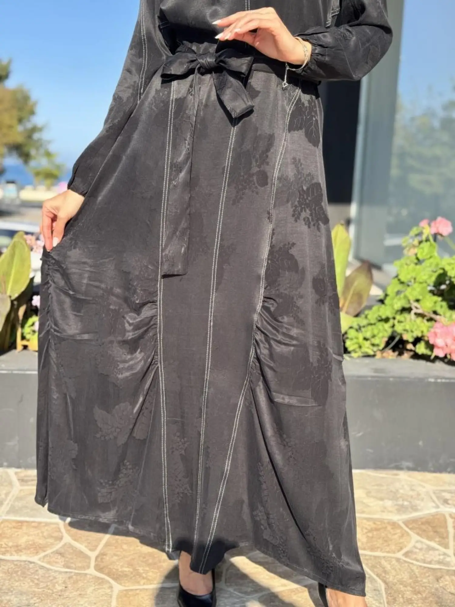 Misswhence Keçe Yelekli Cupra İpek Elbise 36819