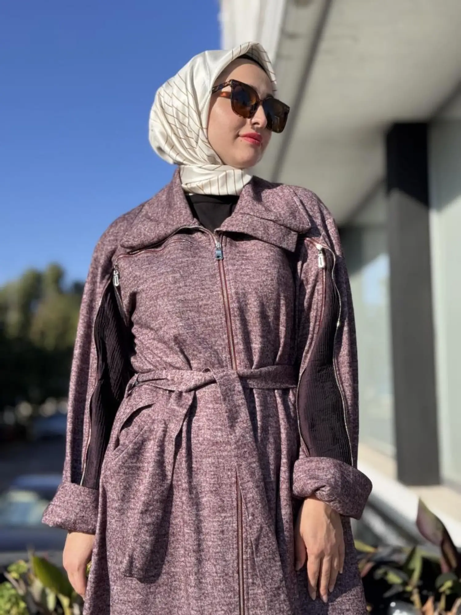 Misswhence Kol/Gögüs Drape ve Fermuar Detaylı Pardesü 38505