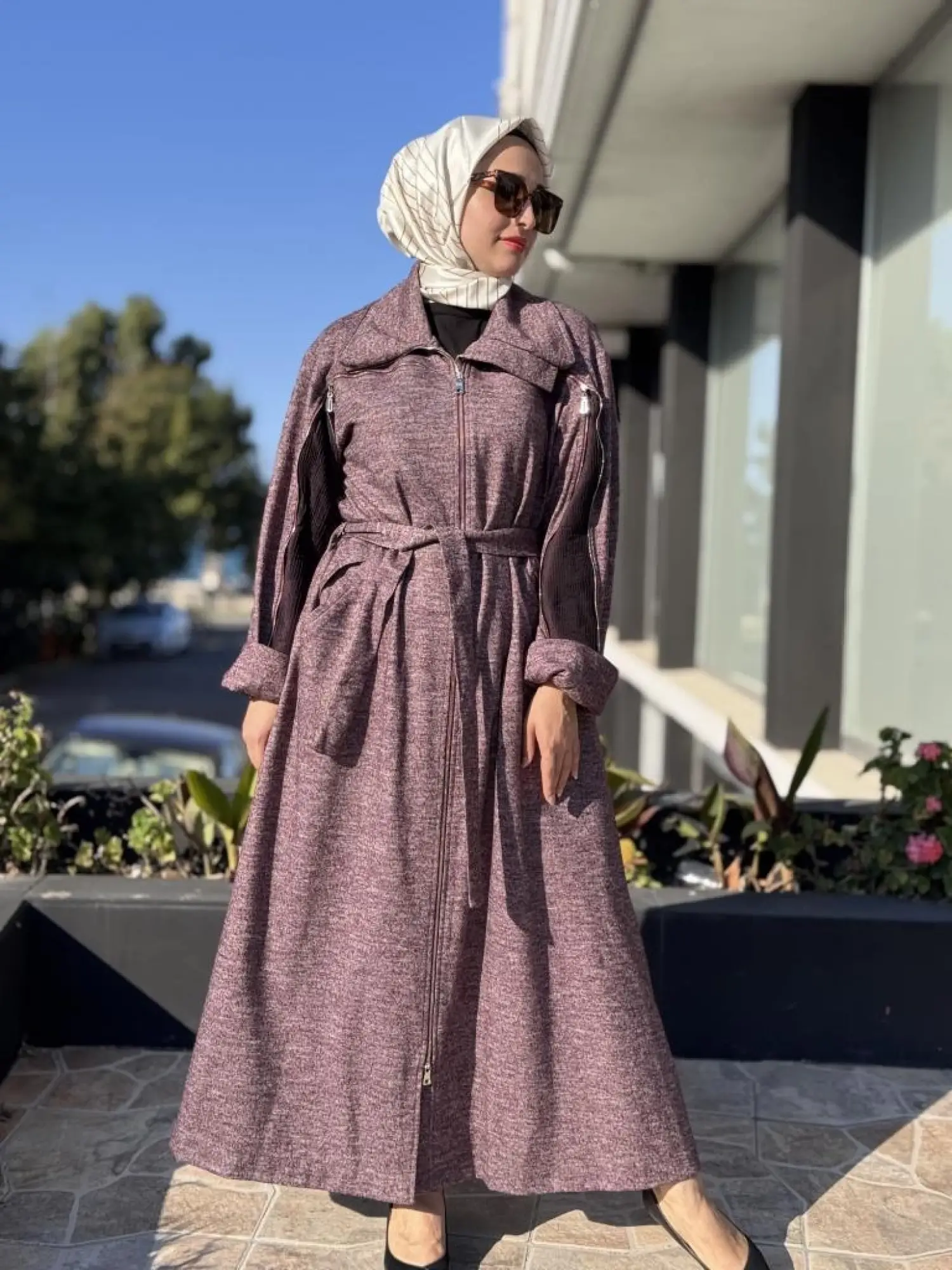 Misswhence Kol/Gögüs Drape ve Fermuar Detaylı Pardesü 38505