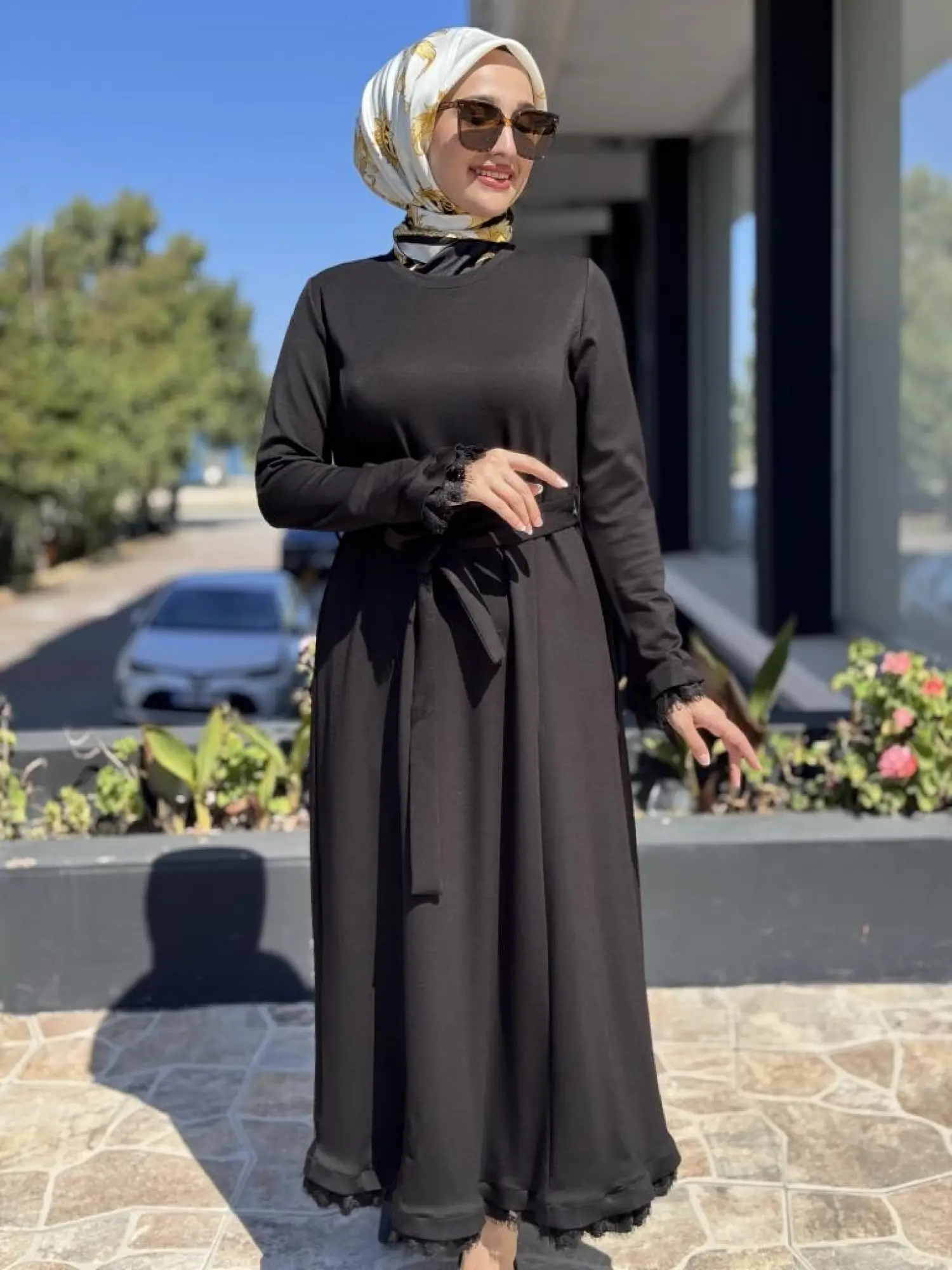 Misswhence Kol ve Etek Ucu Dantelli Elbise 38823