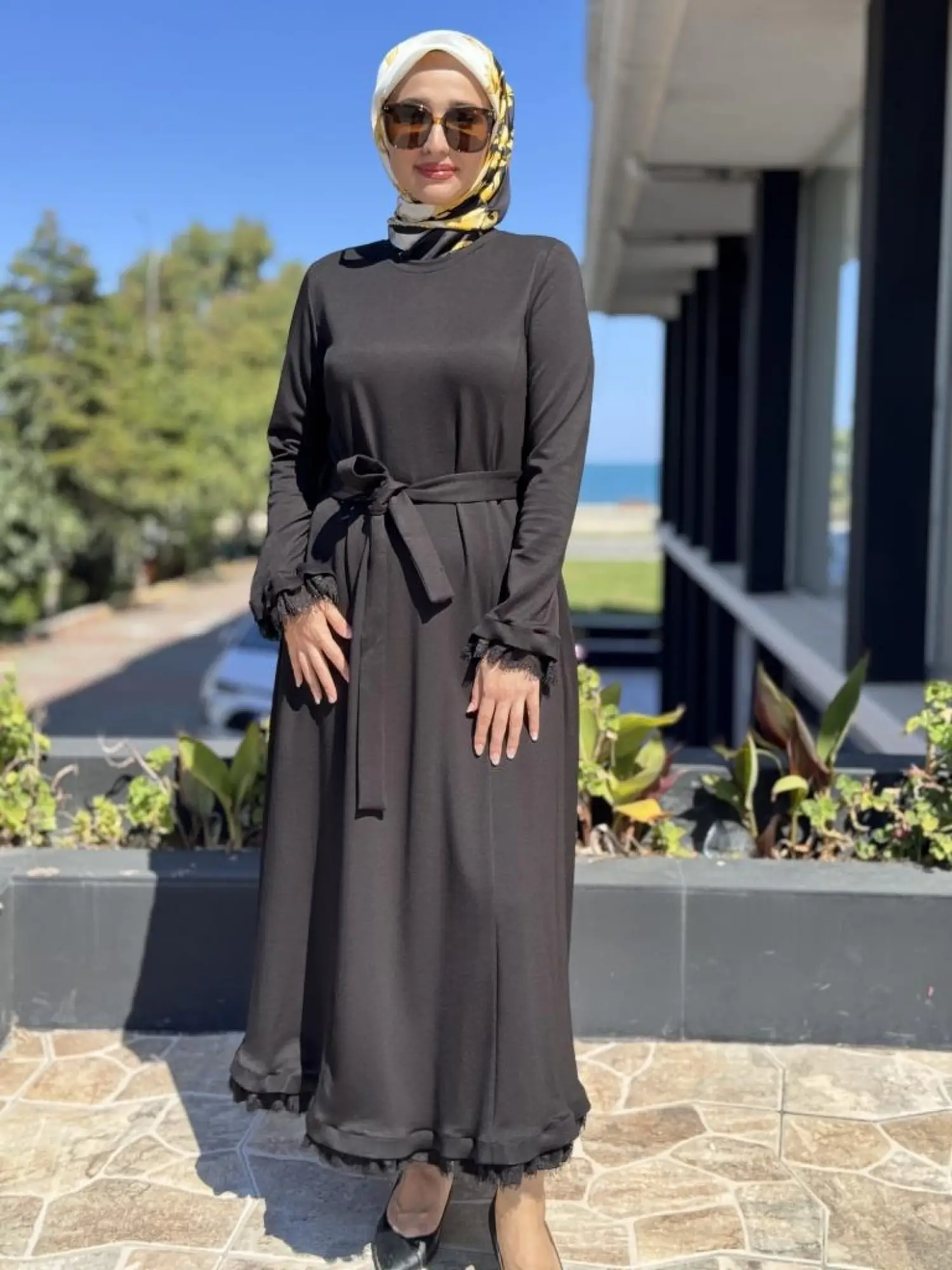 Misswhence Kol ve Etek Ucu Dantelli Elbise 38823