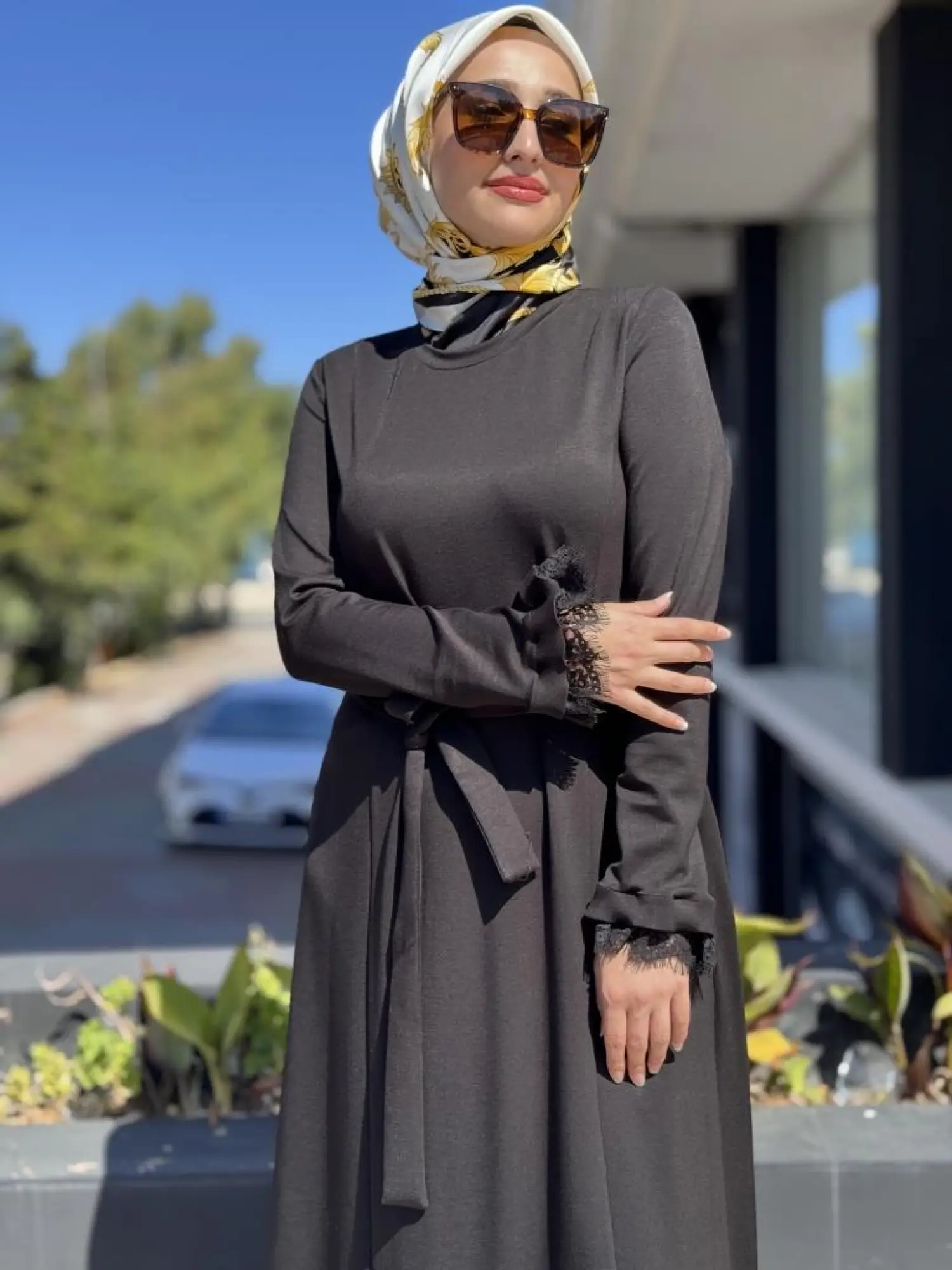 Misswhence Kol ve Etek Ucu Dantelli Elbise 38823