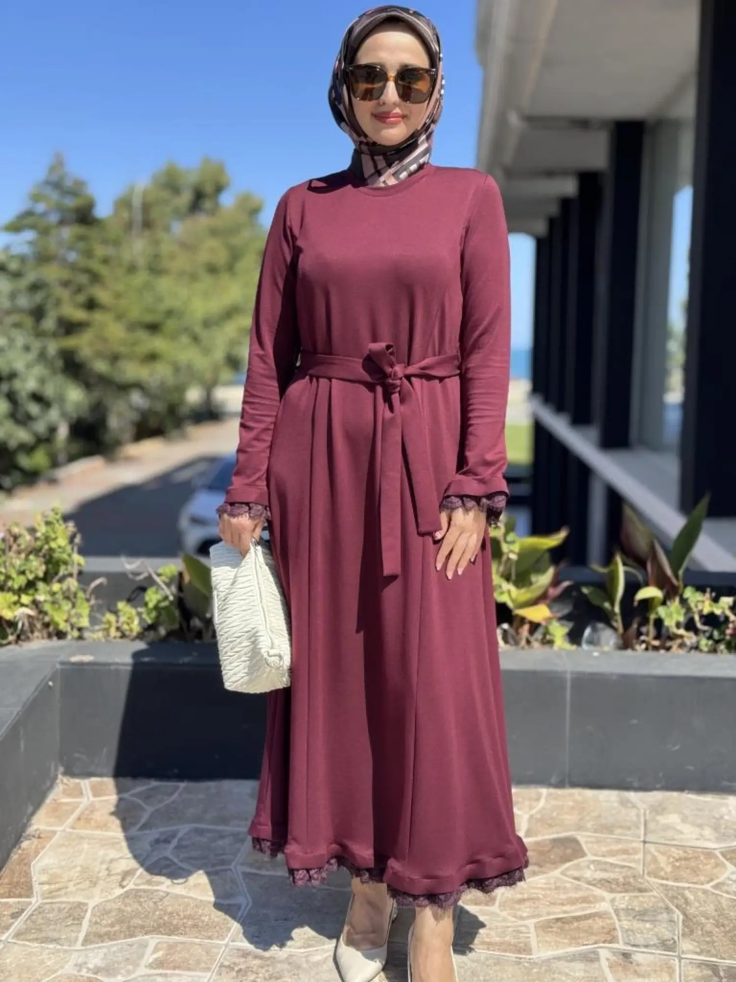 Misswhence Kol ve Etek Ucu Dantelli Elbise 38823