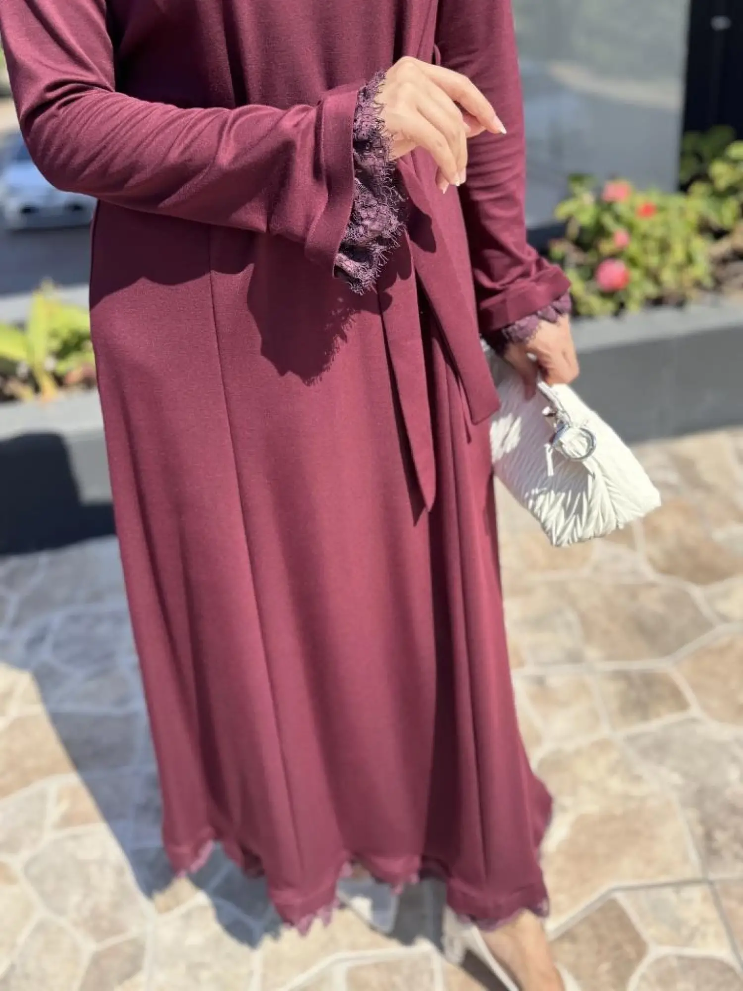 Misswhence Kol ve Etek Ucu Dantelli Elbise 38823