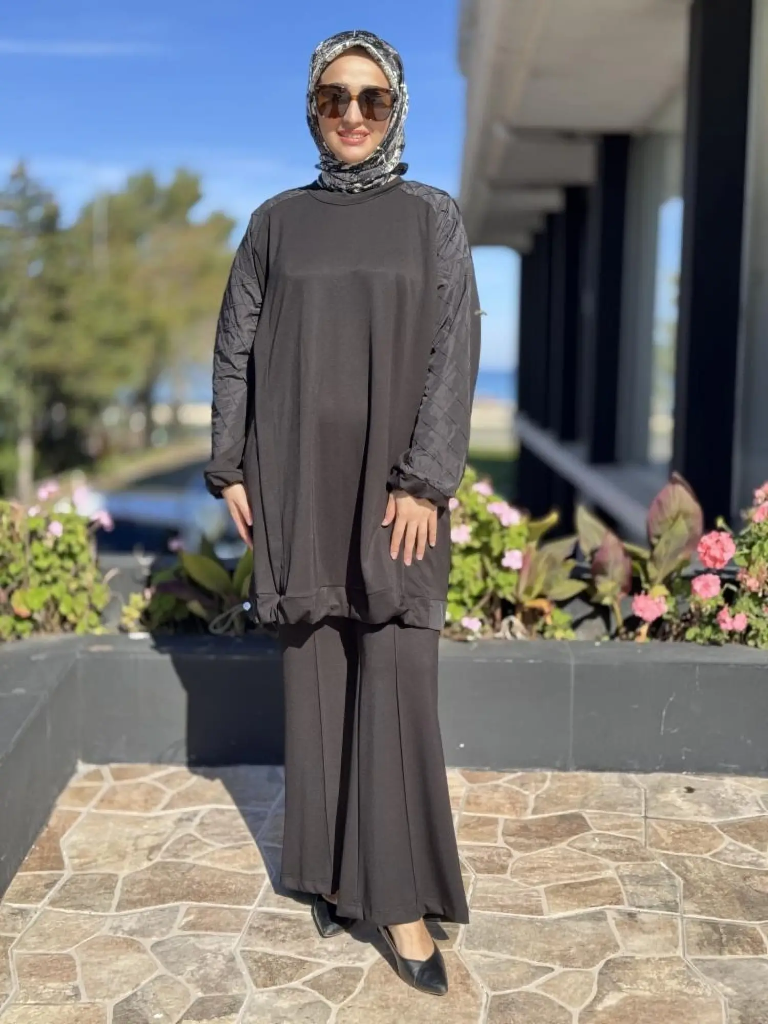 Misswhence Kolu Teknik Kumaş ve Dikiş Detaylı Tunik 38040