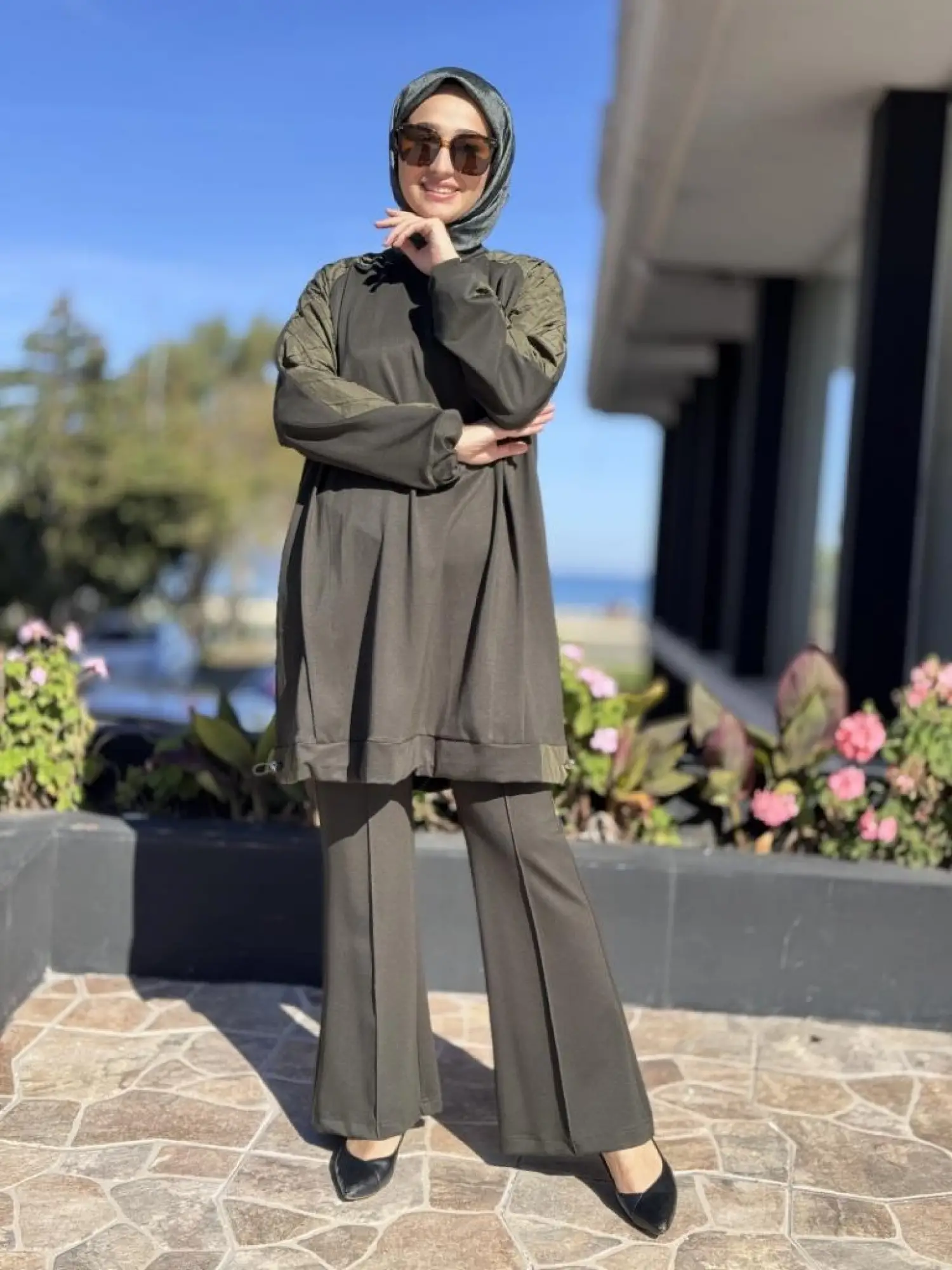 Misswhence Kolu Teknik Kumaş ve Dikiş Detaylı Tunik 38040