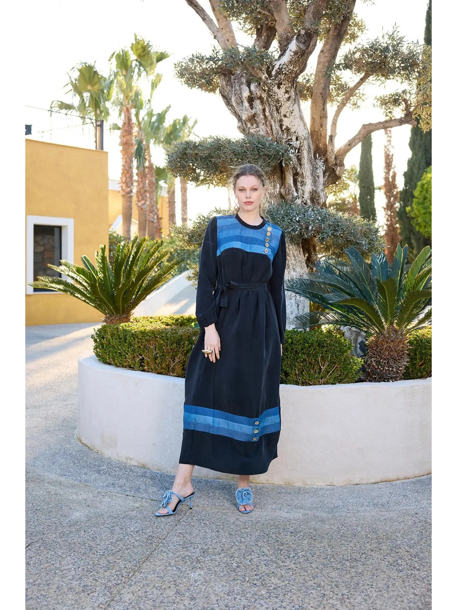 Misswhence Kot Detaylı İpek Elbise 35802