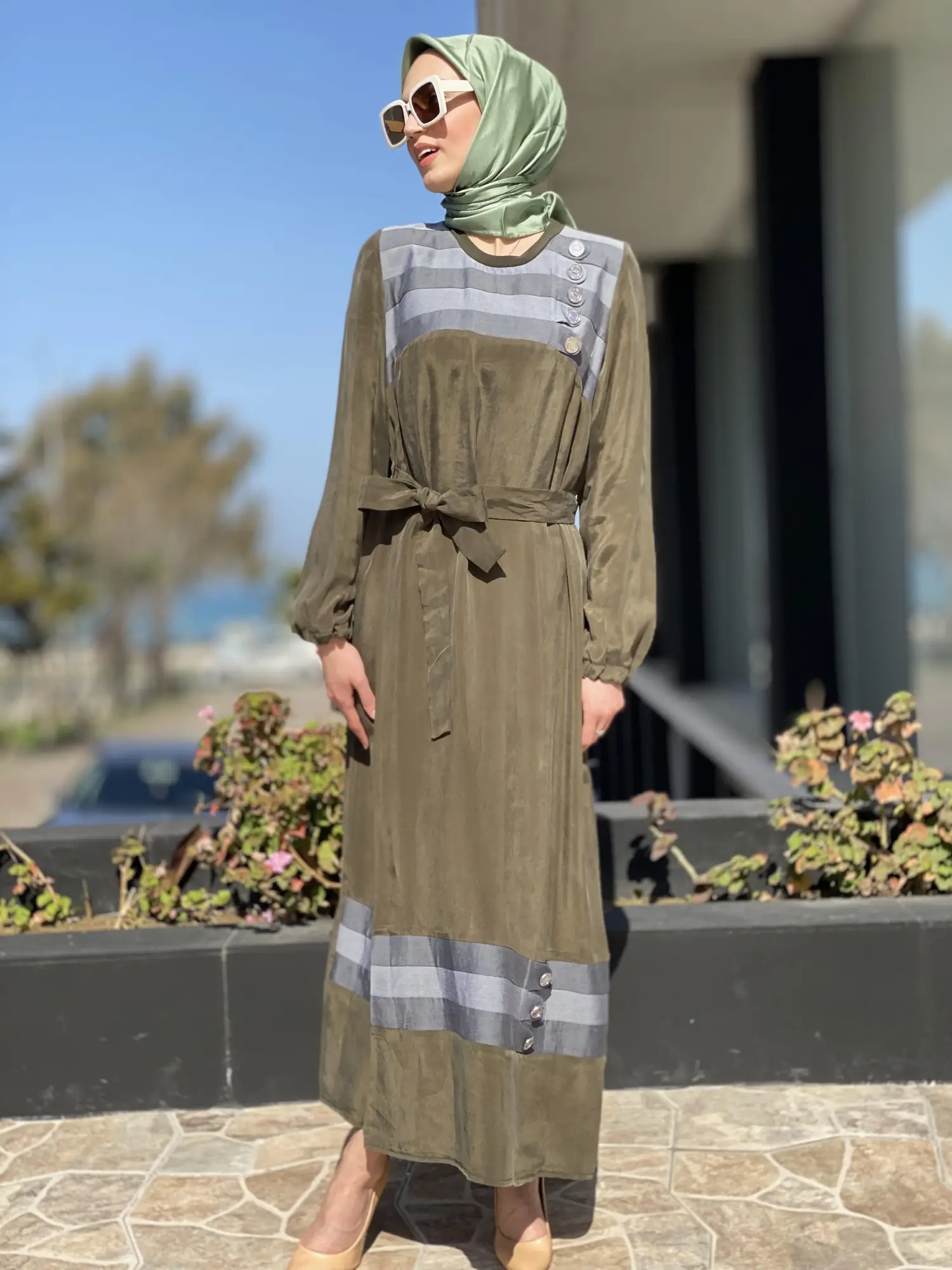 Misswhence Kot Detaylı İpek Elbise 35802