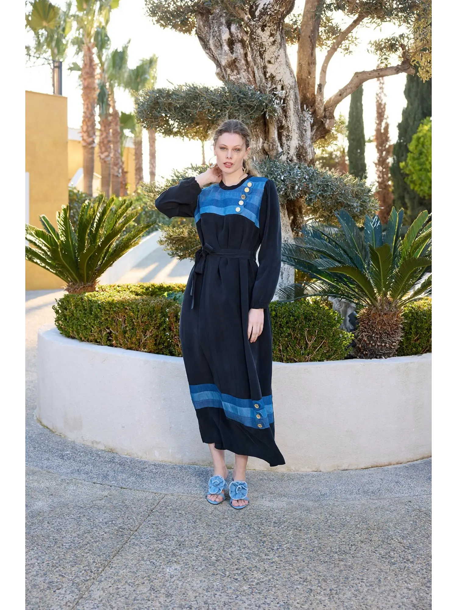 Misswhence Kot Detaylı İpek Elbise 35802