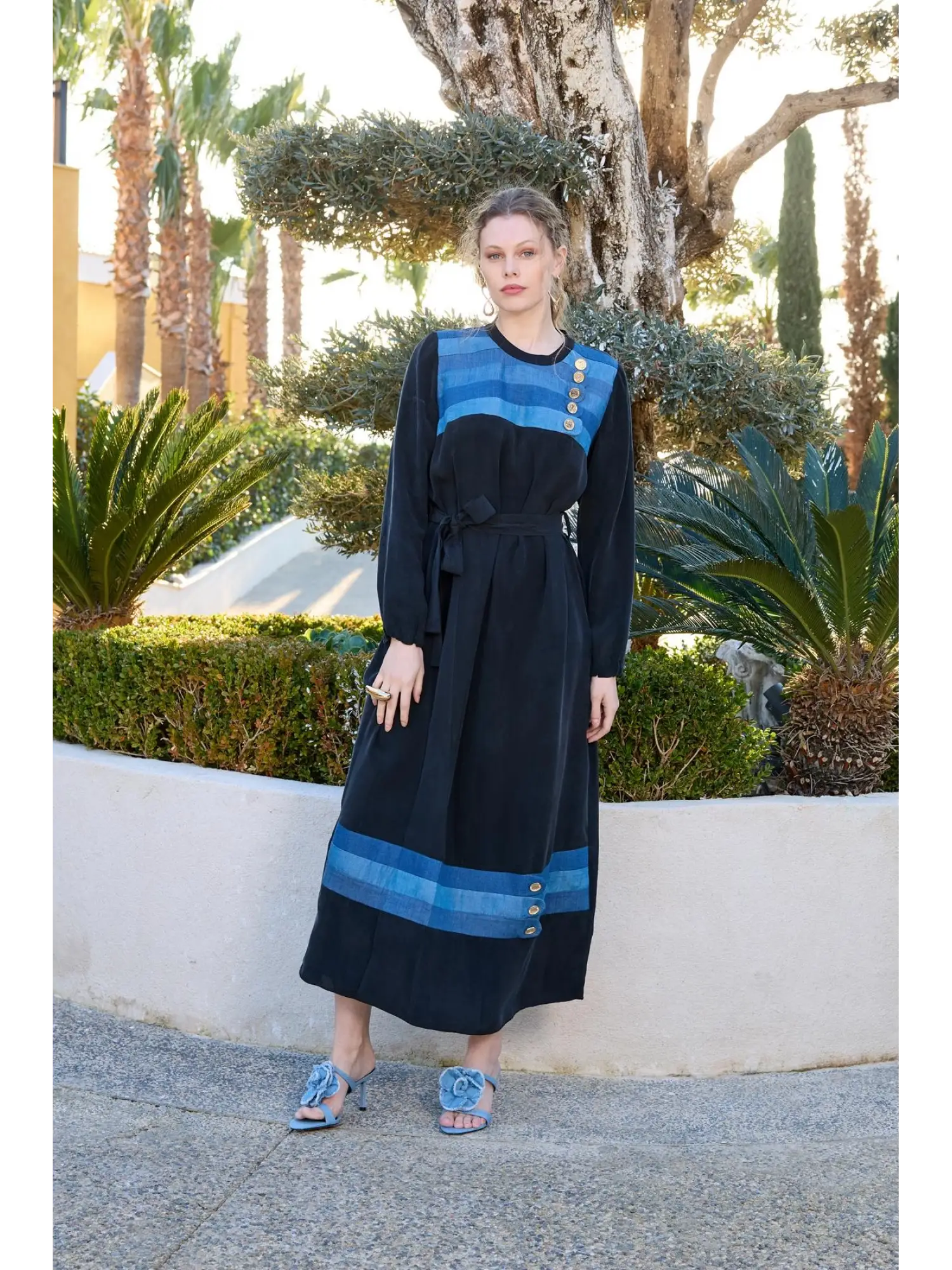 Misswhence Kot Detaylı İpek Elbise 35802