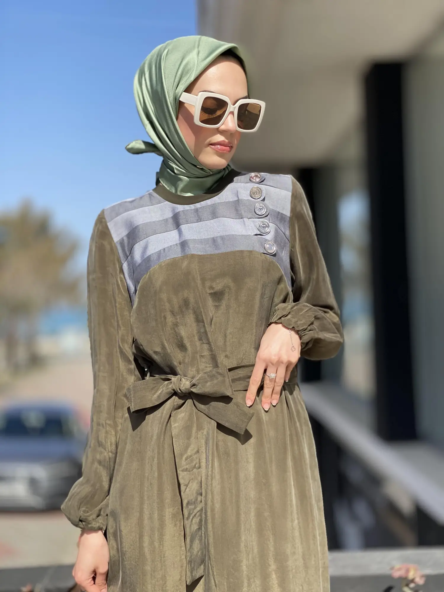 Misswhence Kot Detaylı İpek Elbise 35802