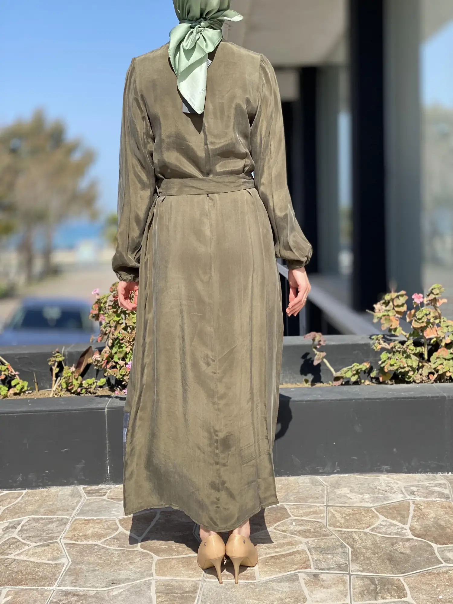 Misswhence Kot Detaylı İpek Elbise 35802