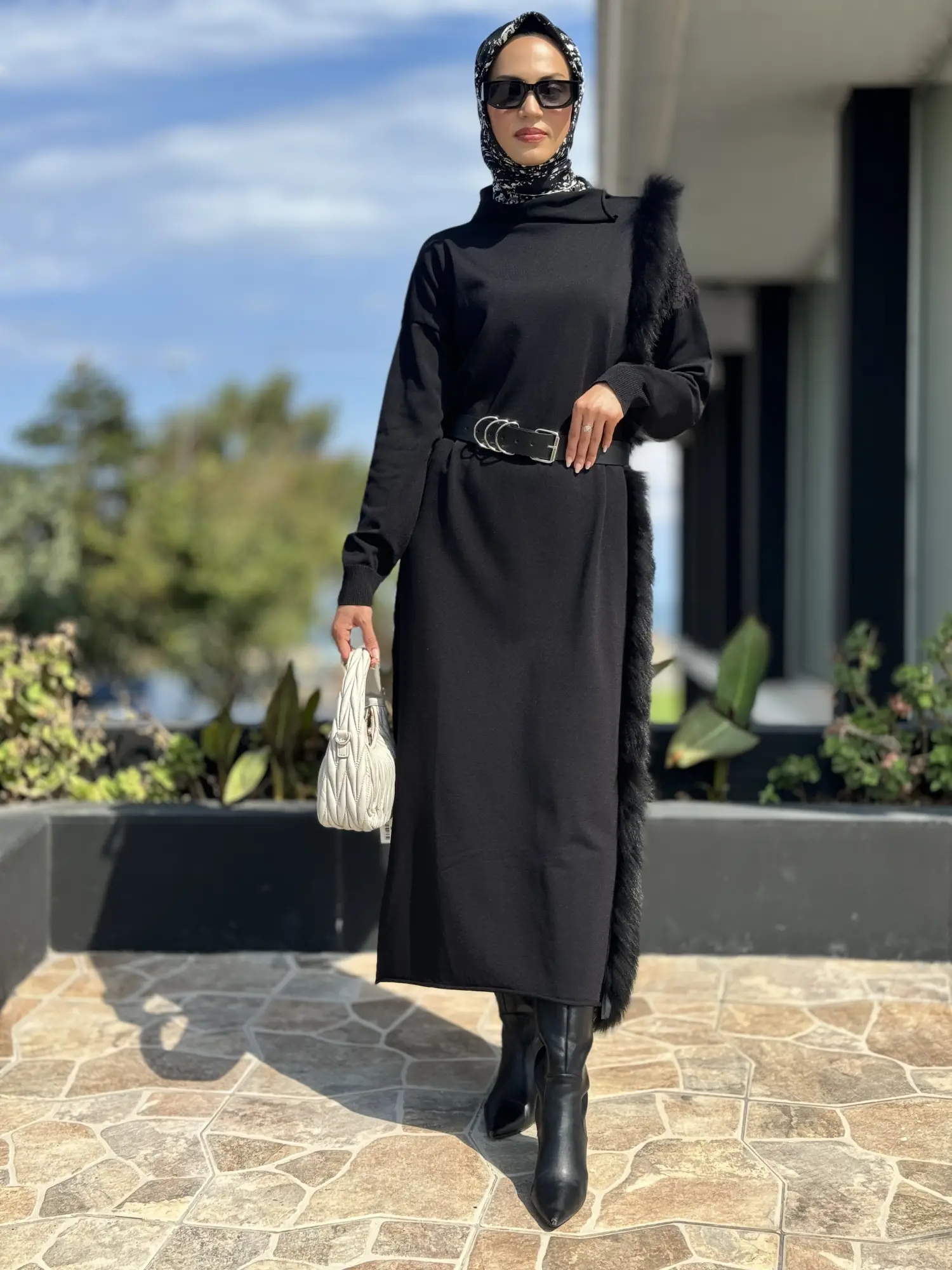 Misswhence Kürk Detaylı Triko Elbise 36805