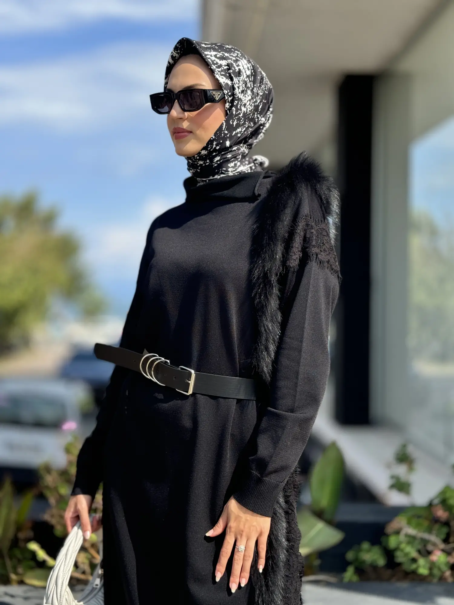 Misswhence Kürk Detaylı Triko Elbise 36805