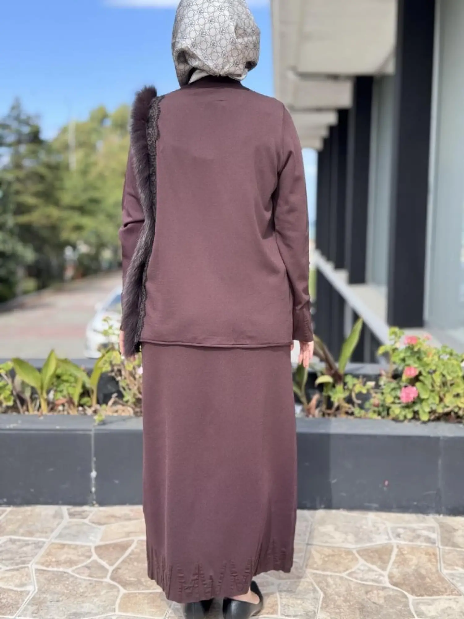 Misswhence Kürk ve Dantel Detaylı Triko Tunik MİSS268