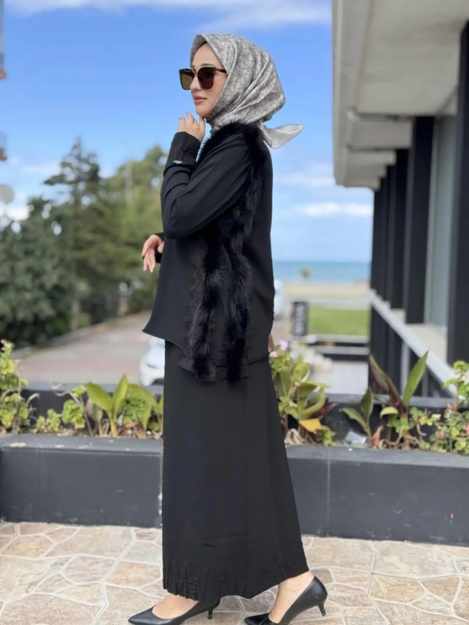 Misswhence Kürk ve Dantel Detaylı Triko Tunik MİSS268