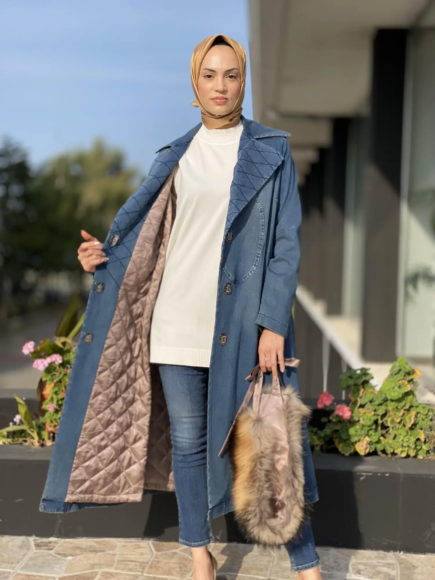 Misswhence Kürklü Kot Pardesü 34511