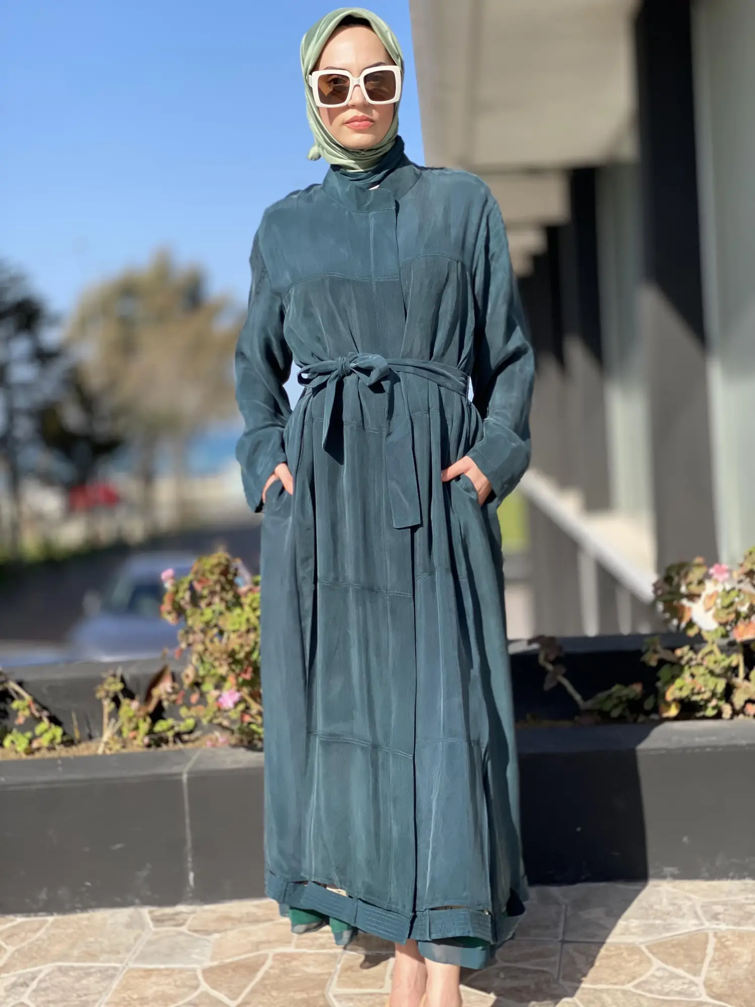 Misswhence Kuşaklı Cupra İpek Pardesü 35501