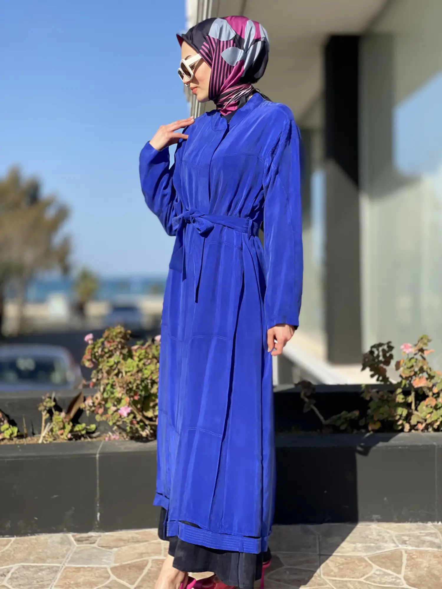 Misswhence Kuşaklı Cupra İpek Pardesü 35501