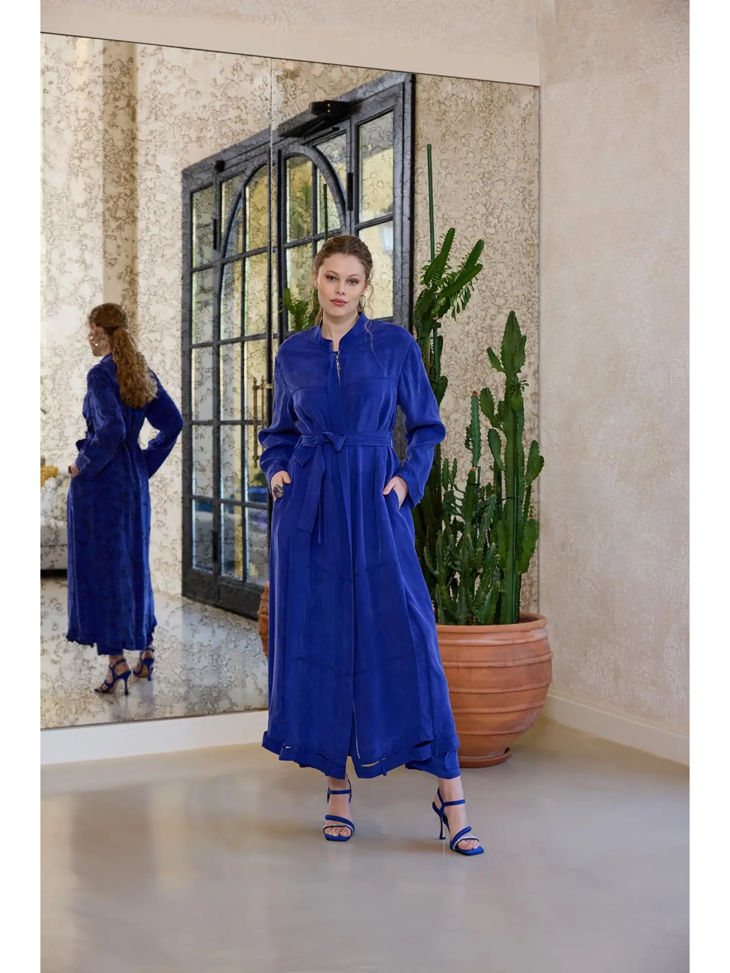 Misswhence Kuşaklı Cupra İpek Pardesü 35501