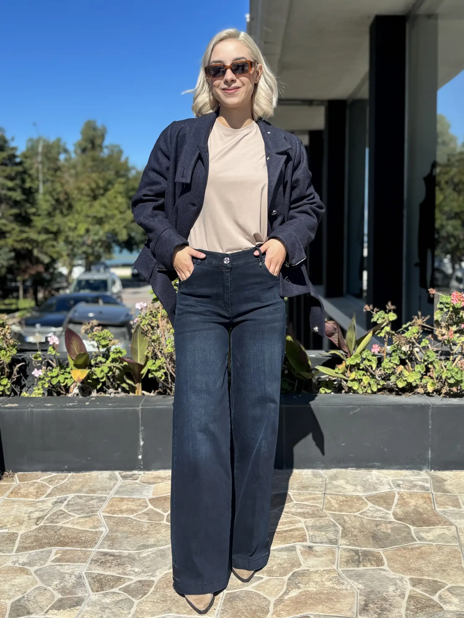 Misswhence Likralı Geniş Paça Kot Pantolon 40105