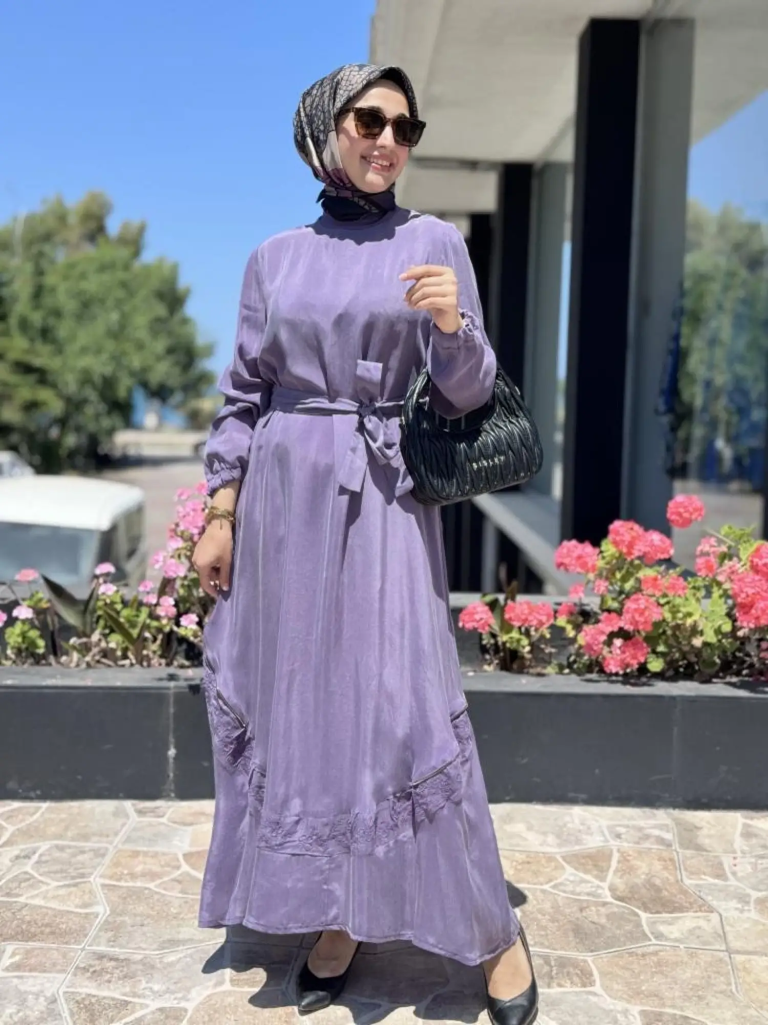 Misswhence Nakış ve Fermuar Detaylı Cupra İpek Elbise 37800