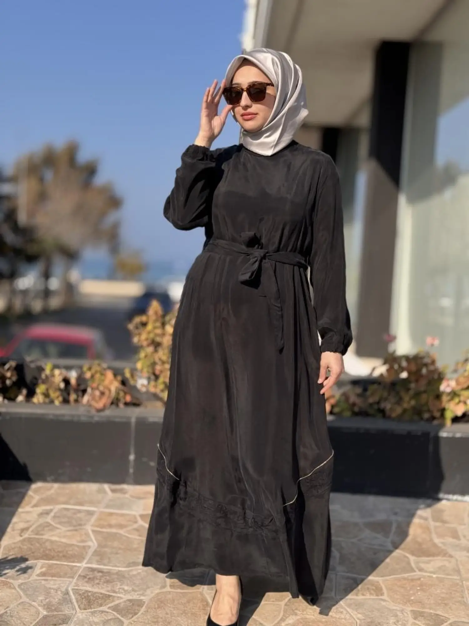 Misswhence Nakış ve Fermuar Detaylı Cupra İpek Elbise 37800