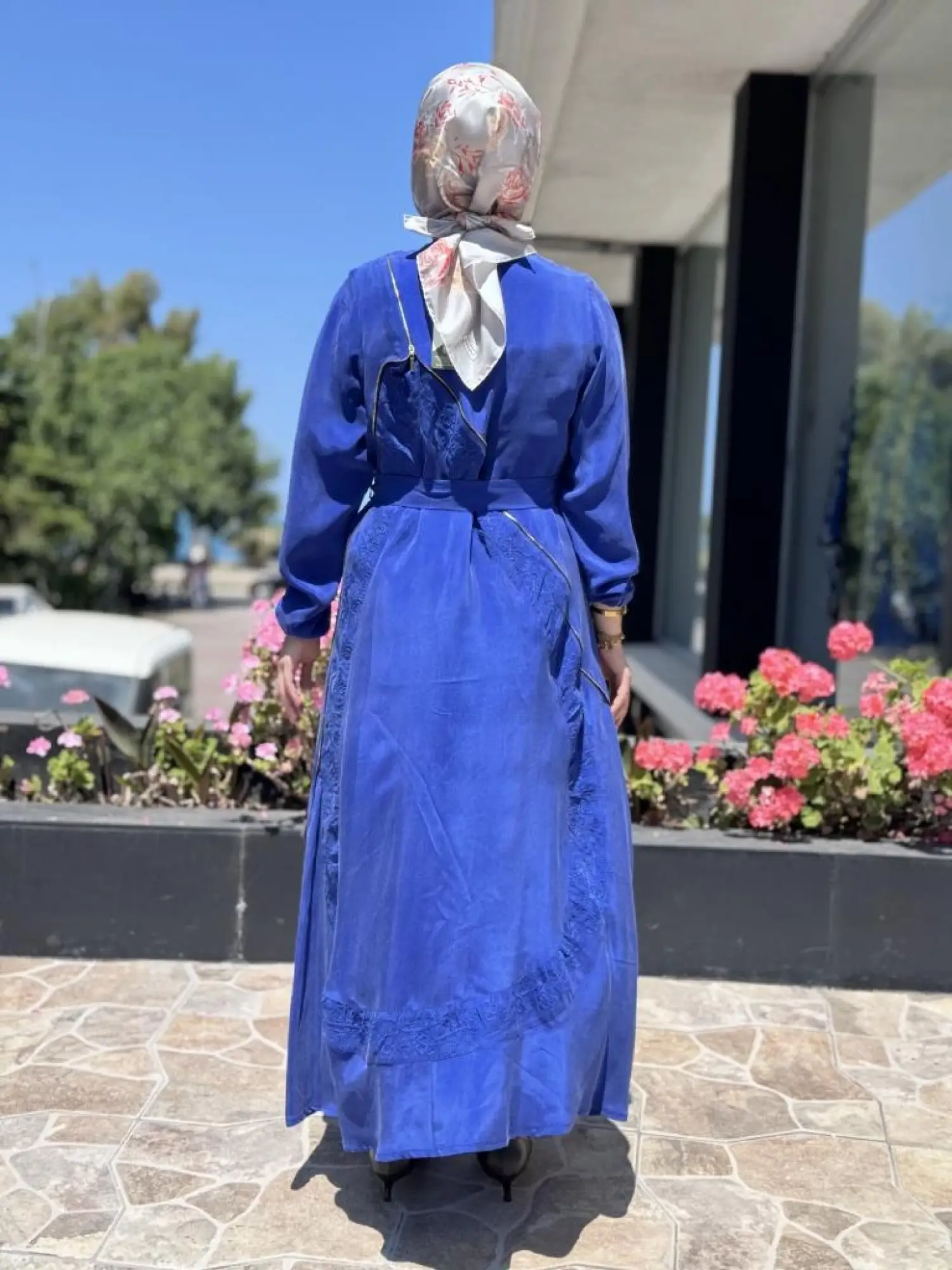 Misswhence Nakış ve Fermuar Detaylı Cupra İpek Elbise 37800