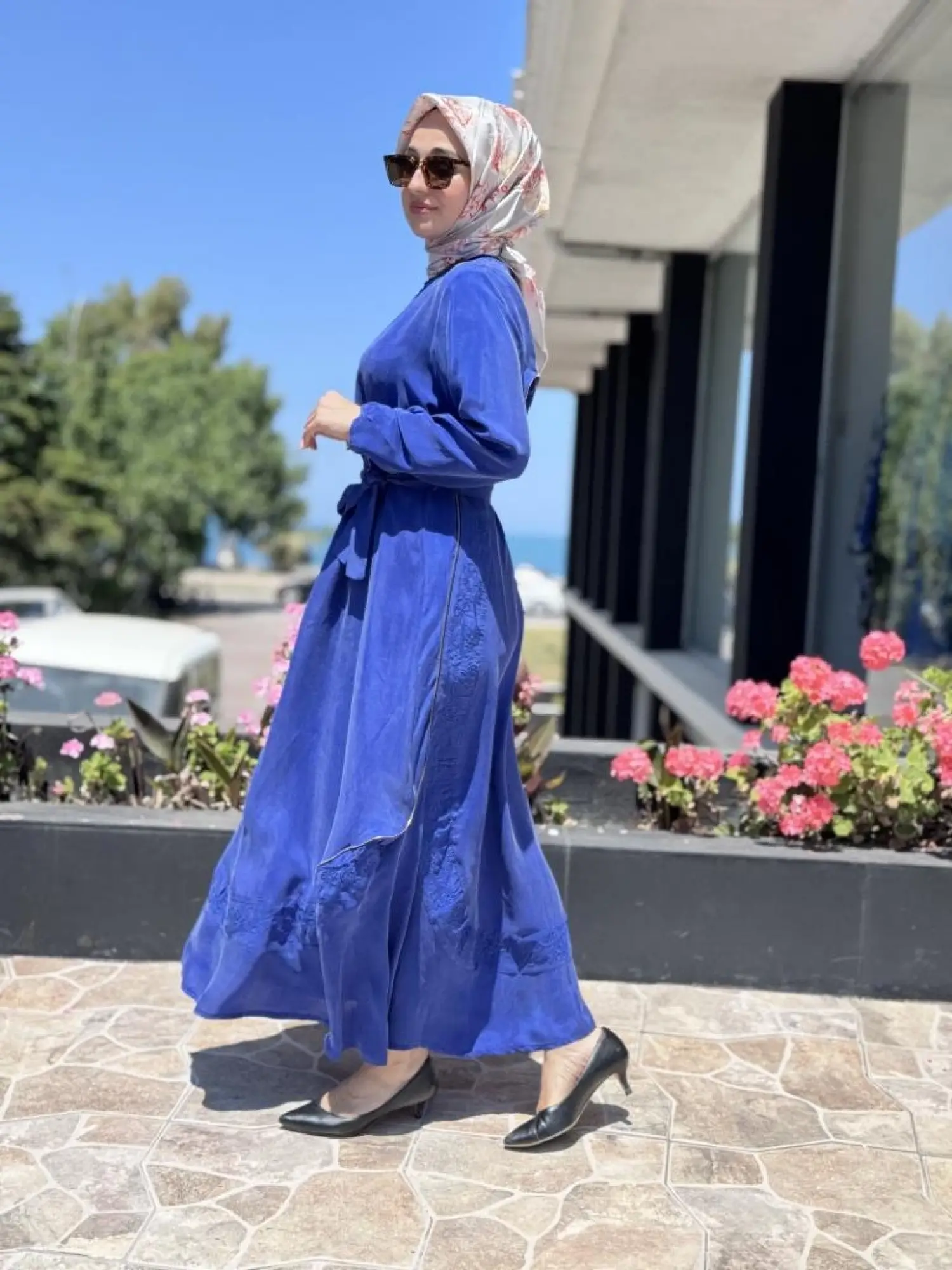 Misswhence Nakış ve Fermuar Detaylı Cupra İpek Elbise 37800