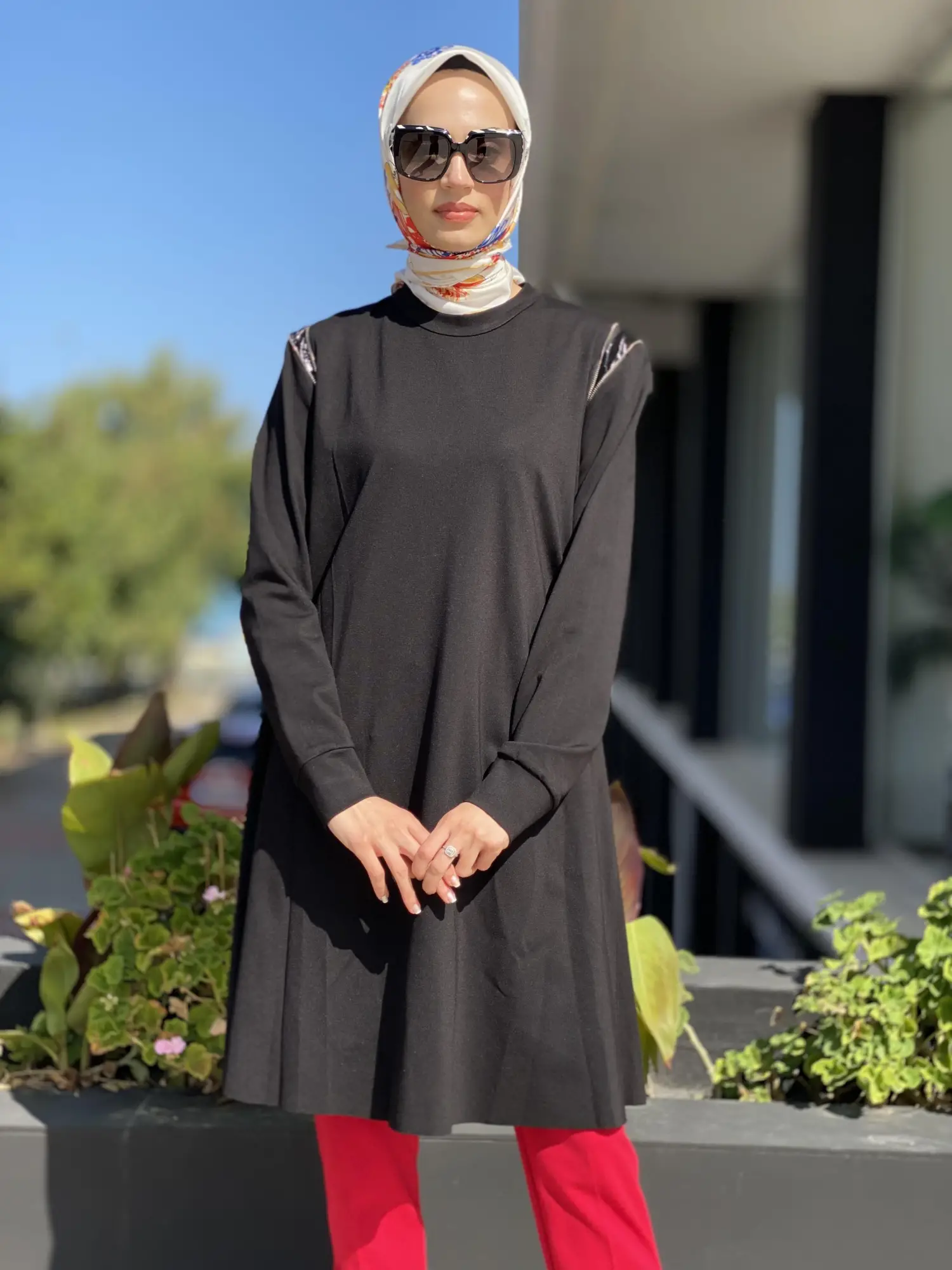 Misswhence Omzu Fermuarlı Viscon Tunik 34012