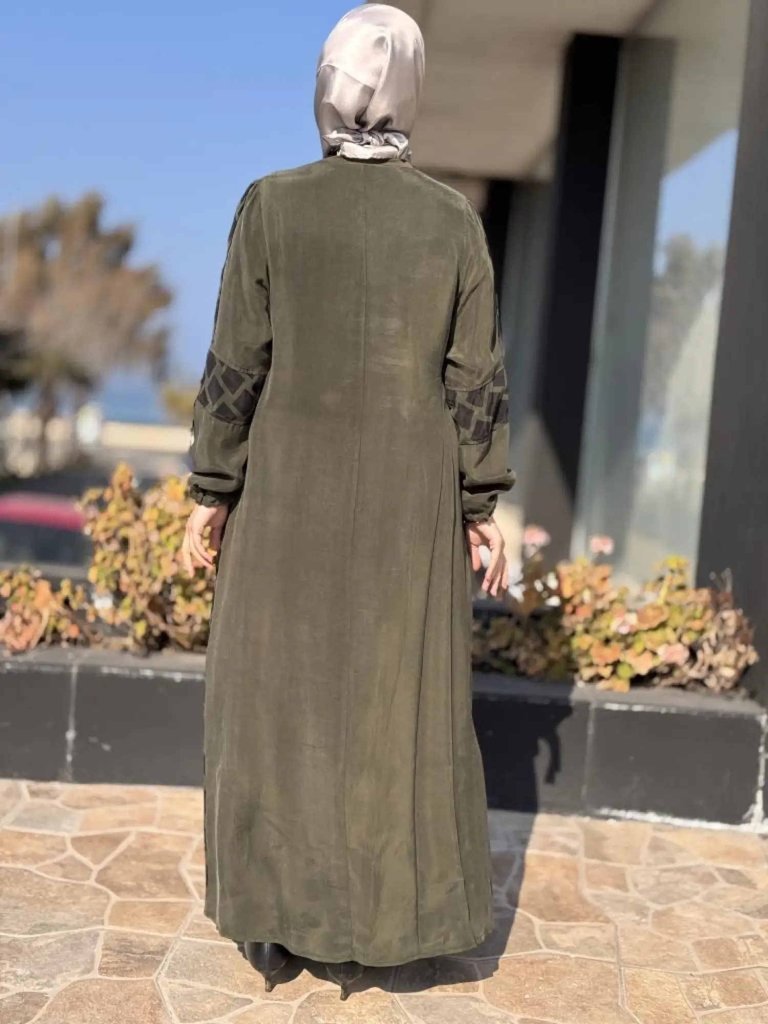 Misswhence Önü Desenli Arkası Sade Cupra İpek Elbise 37825