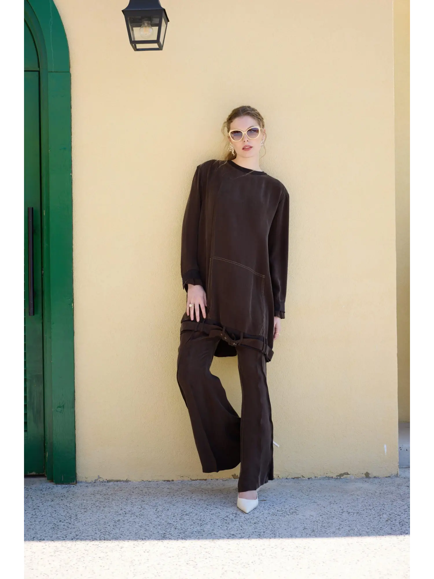 Misswhence Önü Dikiş Detaylı İspanyol Cupra İpek Pantolon 35122